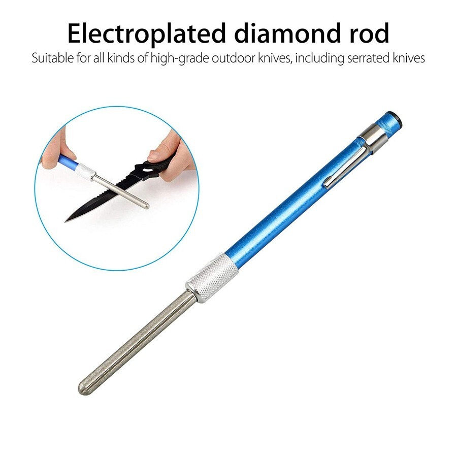 3in1 Diamond Pocket Blade Knife Sharpener Pen-file Outdoor Hunting Saw Hook A812