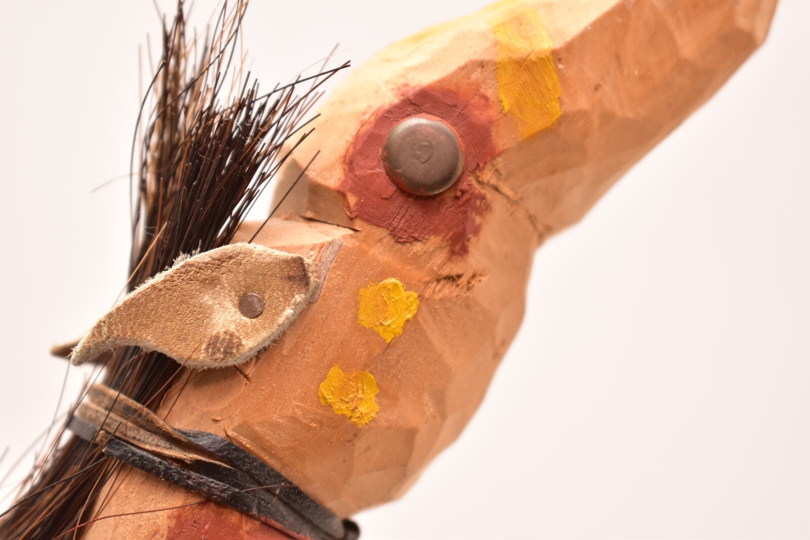 VTG FIGURAL horse Native American Sioux Talking Ceremonial Stick Hand Carved