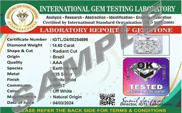 11.50 Ct Certified VVS1 D Grade Round Shape 15 MM Natural White Diamond