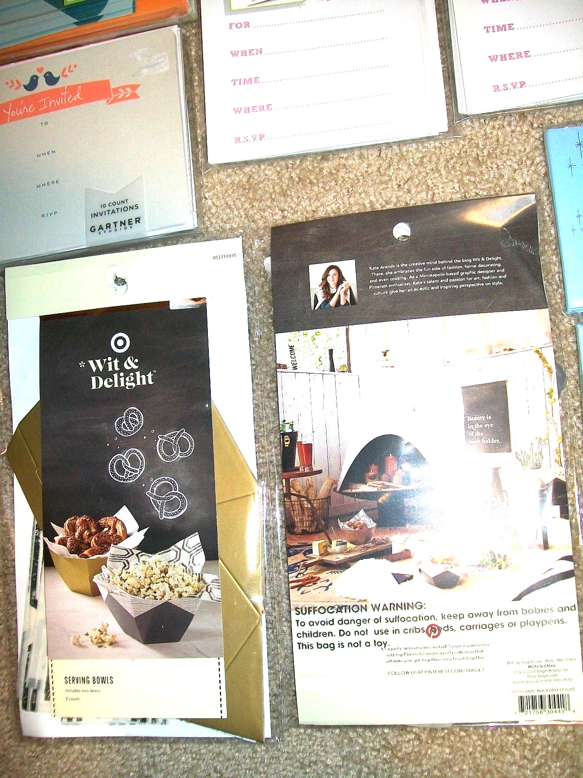 Party Supplies Invitations Lot Baby Shower Birthday Notecard Paper Serving Bowl