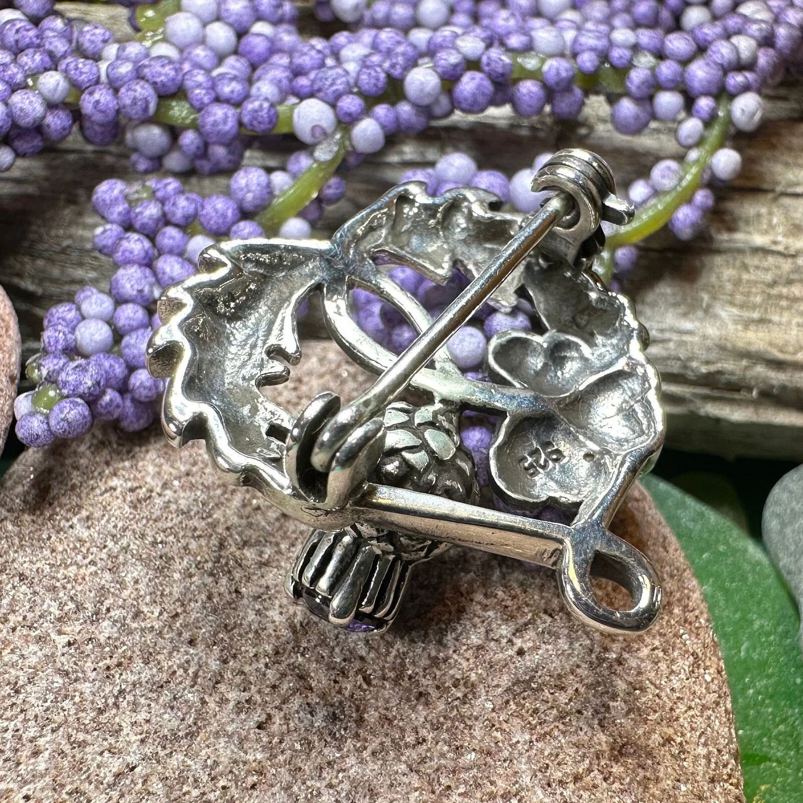 NEW Solid Sterling Silver Thistle & Shamrock Brooch Irish Scottish Ladies Pin