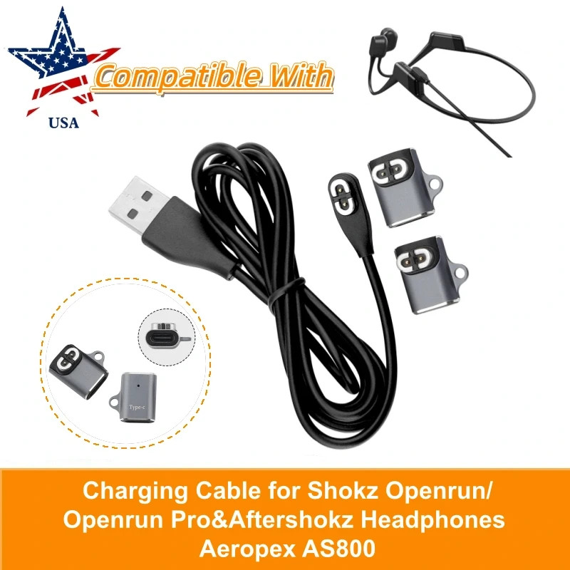 Charging Cable for Shokz Openrun/Openrun Pro&Aftershokz Headphones Aeropex AS800