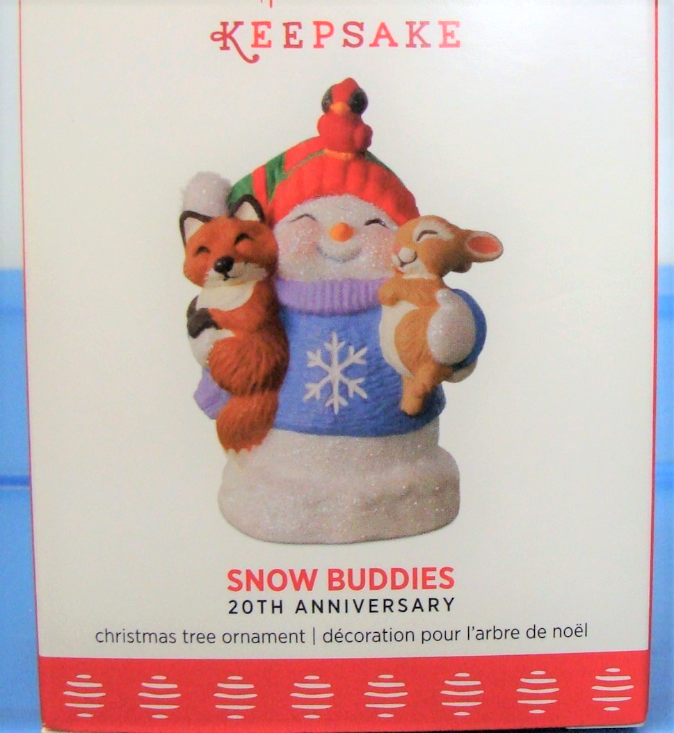 Hallmark 2017 Snow Buddies 20th Anniversary Ornament Snowman Cardinal Fox Bunny