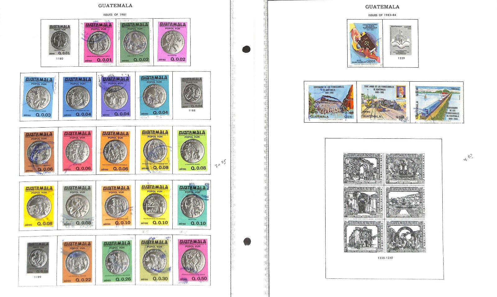 Guatemala Stamp Collection on 40 Minkus Pages, 1871-1991 (BJ)
