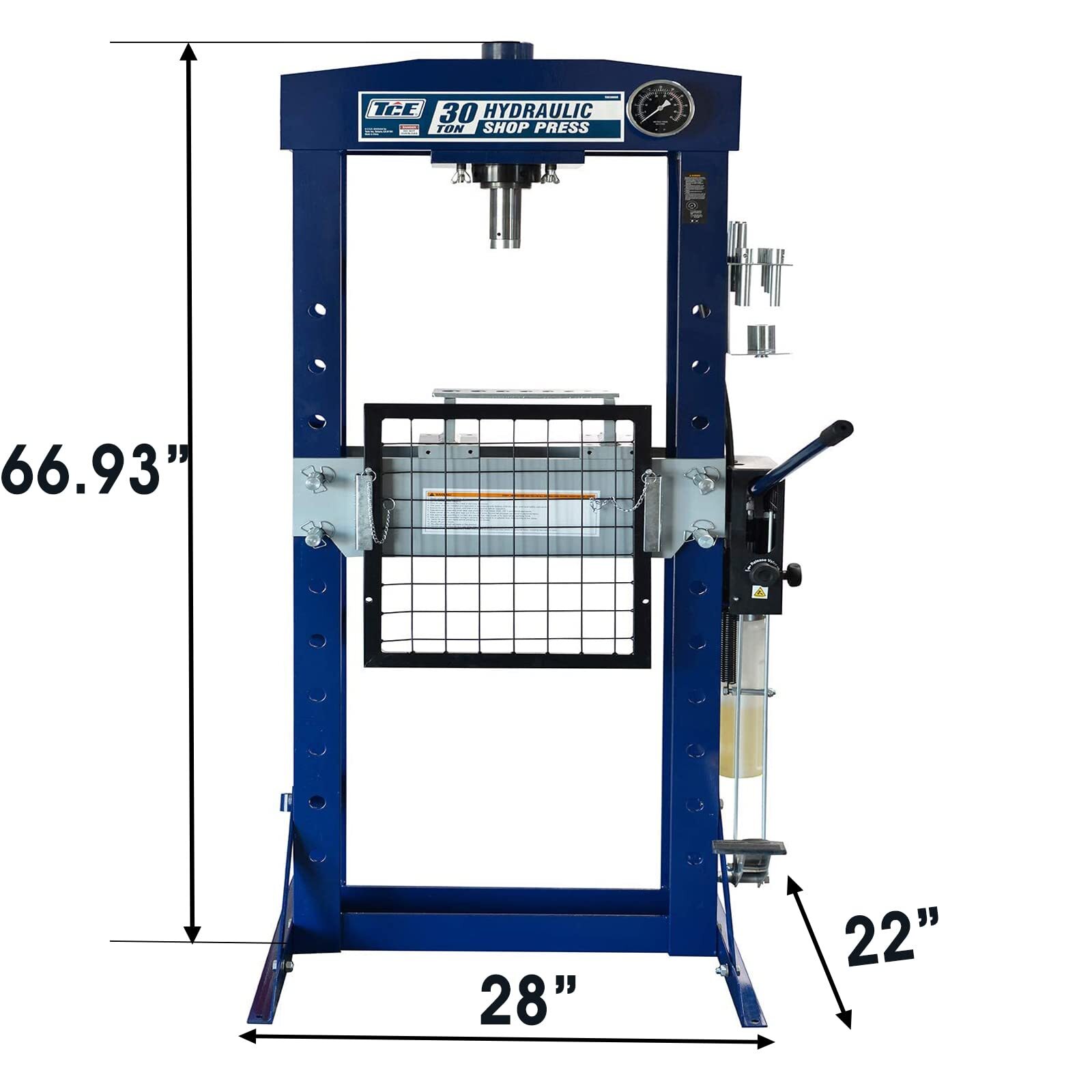 TCE 30Ton Speedy Dual Funciton Quick Pump Manual Shop Press with Hand,Foot Pedal