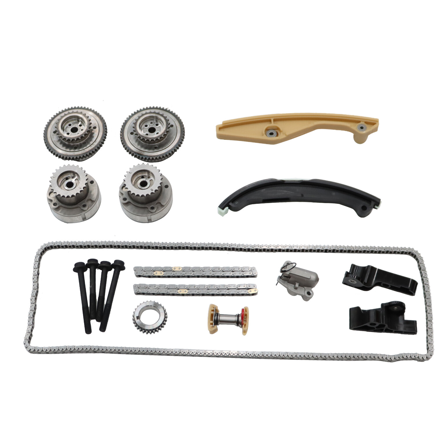 Timing Chain Kit & Cam Phaser VVT Gears For 11-17 Ford F-150 Lincoln Taurus 3.5L