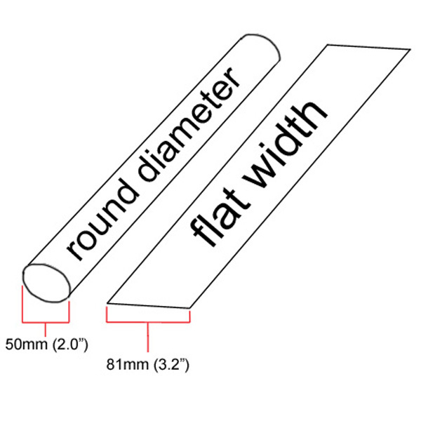 2" ID Black Heat Shrink Tube 2:1 ratio (2 feet) polyolefin 2.0" inch/ft/to 50mm