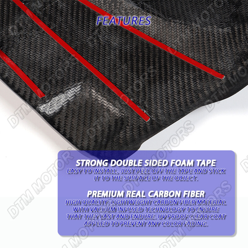 For 18-20 Toyota Camry LE SE XLE XSE Real Carbon Fiber Engine Top Cover Trim