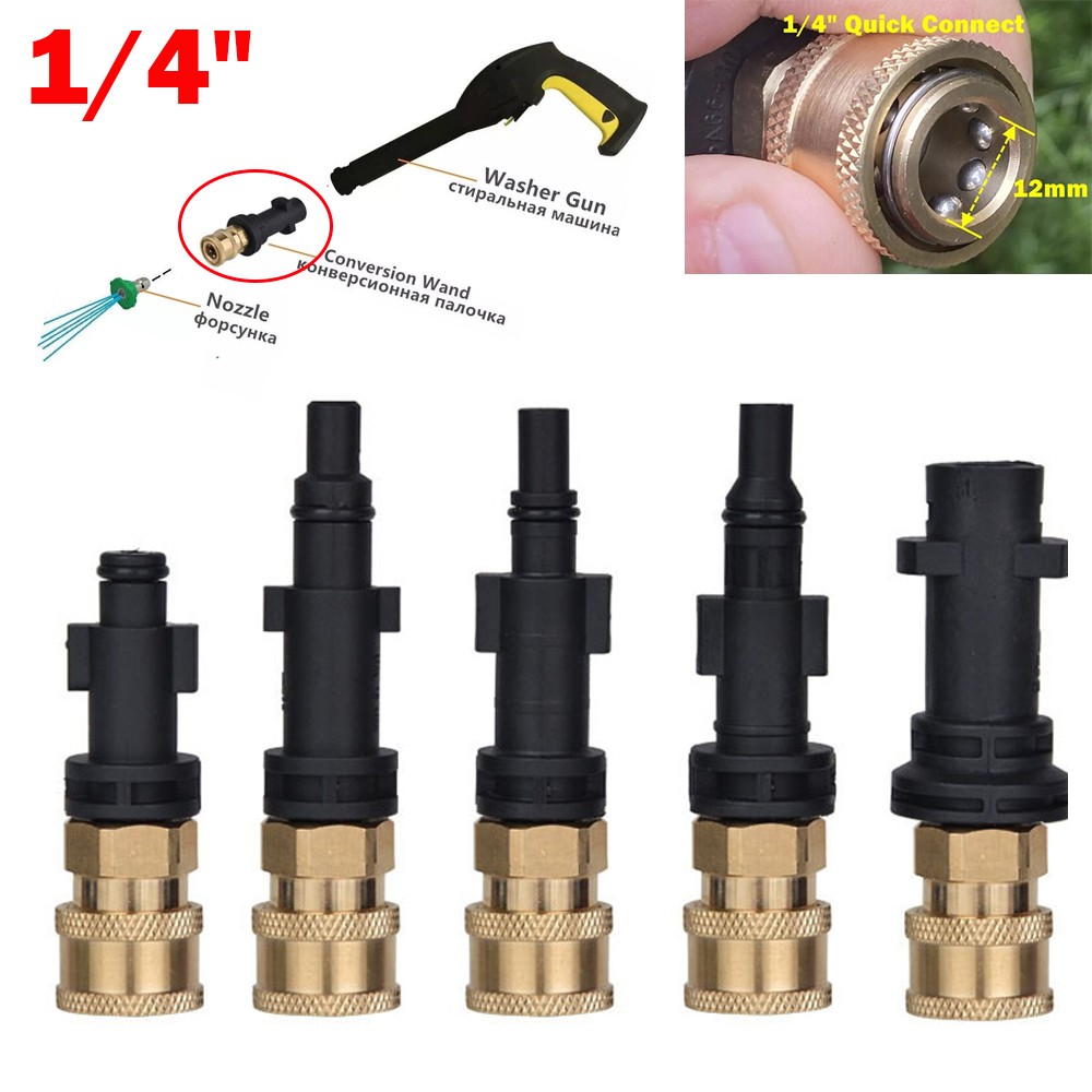 Pressure Washer Adaptor To 1/4" Quick Release Connector Nozzle For Karcher Bosch