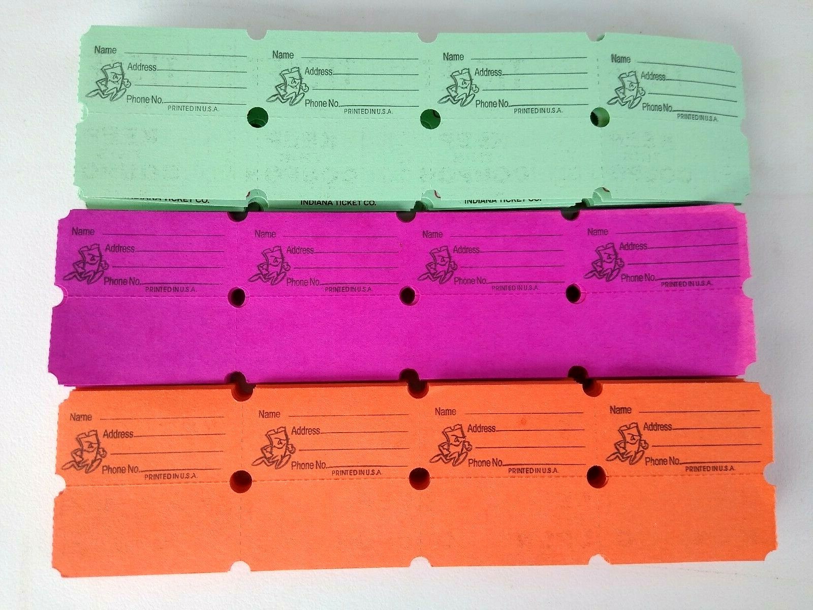 Raffle Tickets 100 Flat Double Stub 50/50 Keep This Coupon Carnival Festival