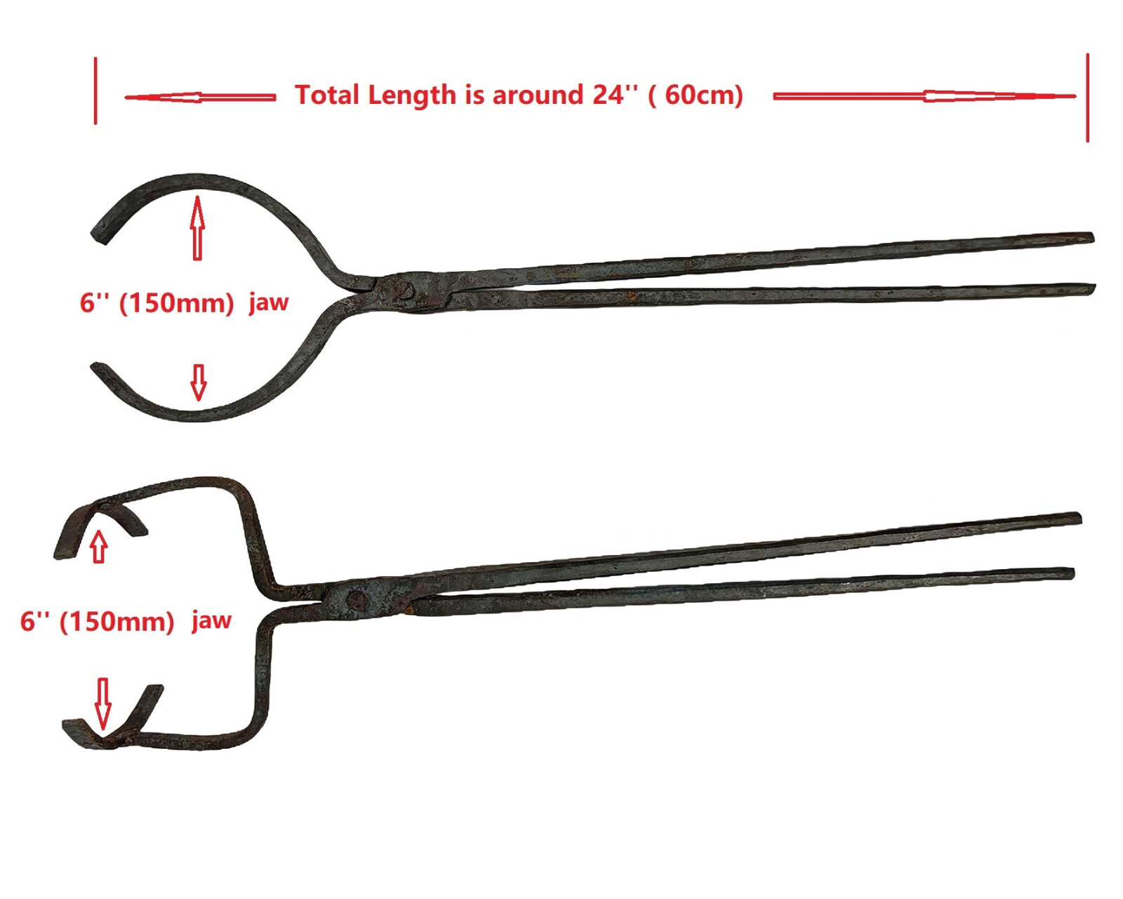 10 KG Crucible Tongs Set For Lifting and Pouring Fit Gas Metal Melting Furnace