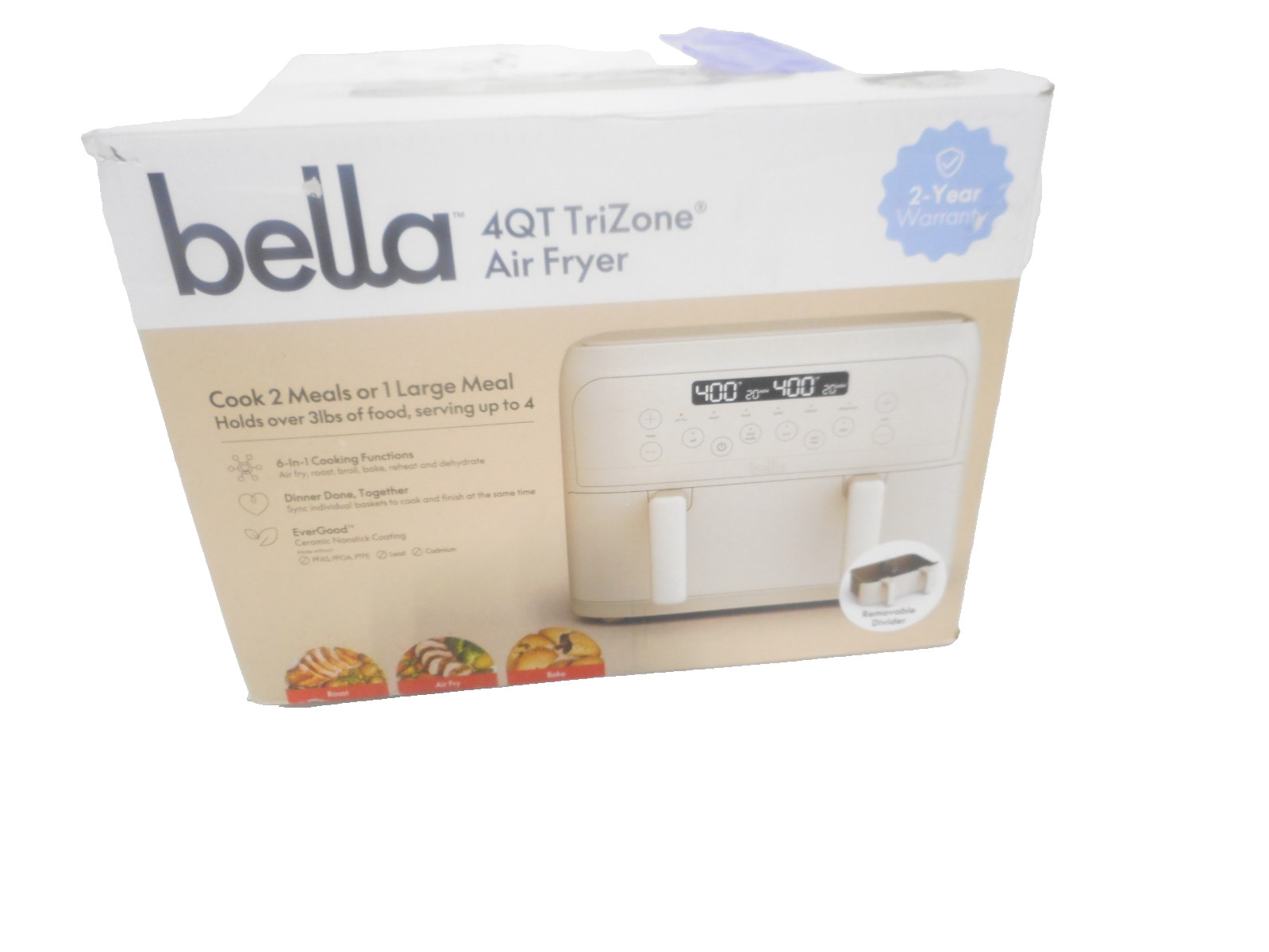 bella 4qt TriZone Air Fryer Oatmilk