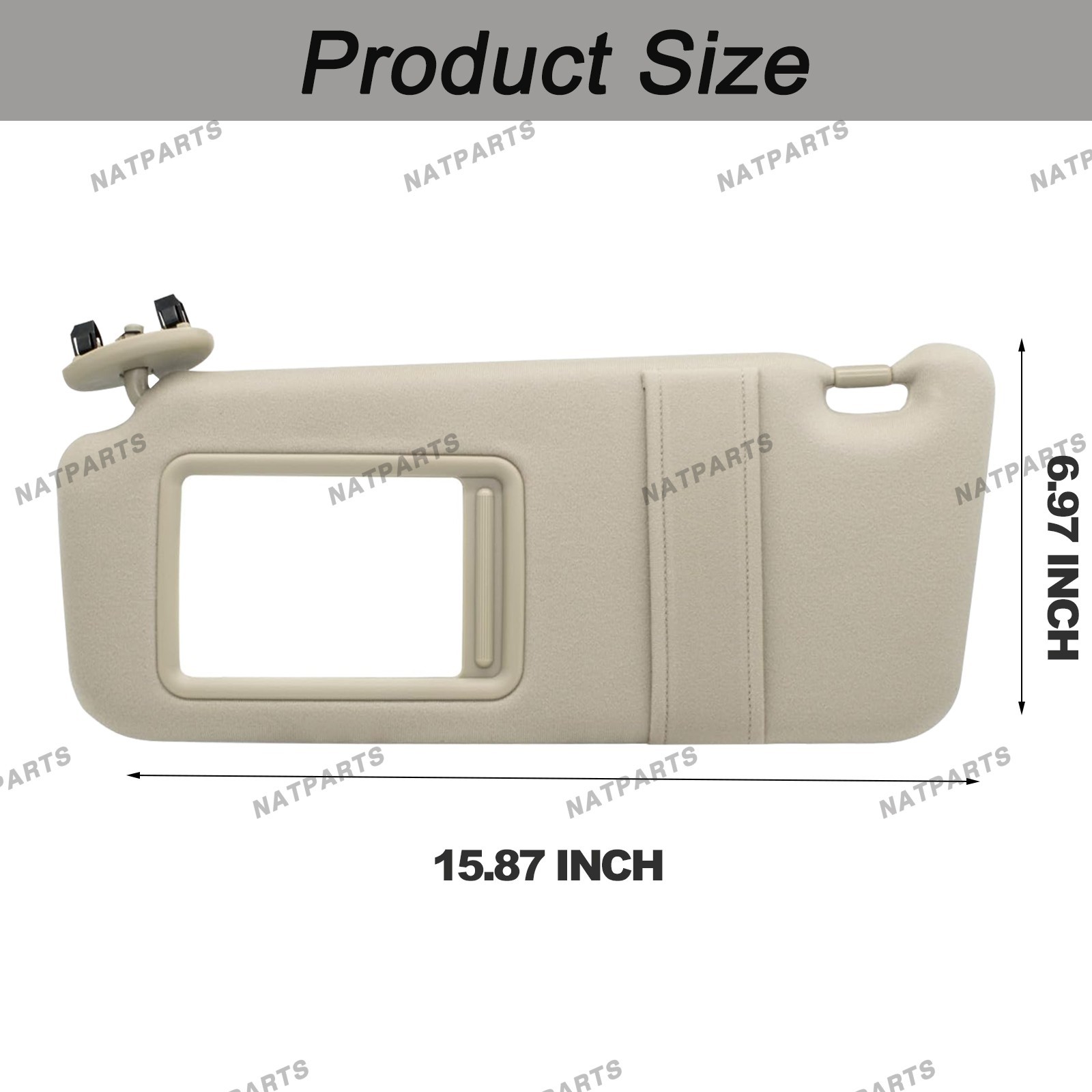 Left Driver Side Sun Visor W/O Lights for 2007-2011 Toyota Camry 74320-06780-E0