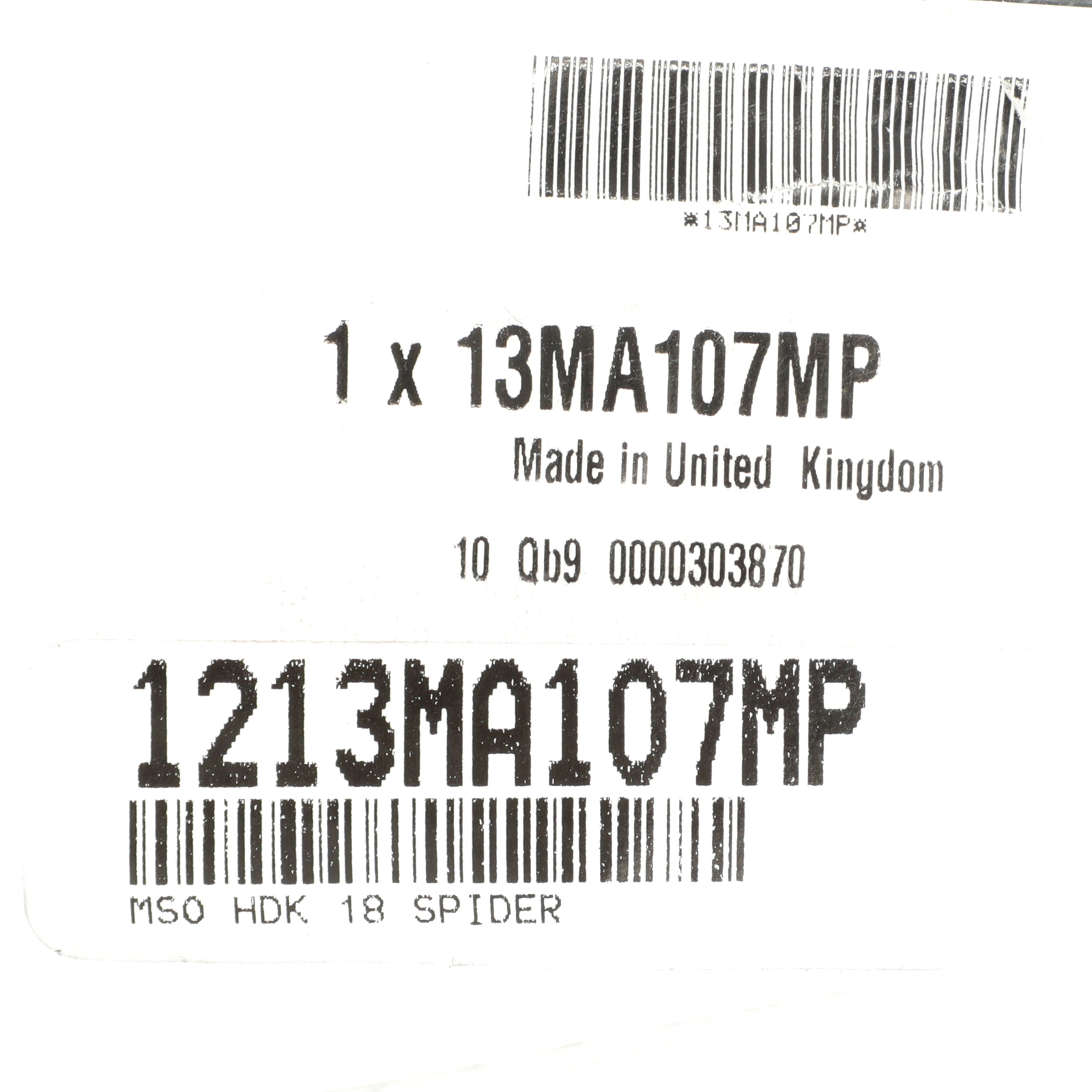 Genuine McLaren MSO HDK 18 Spider 1213MA107MP
