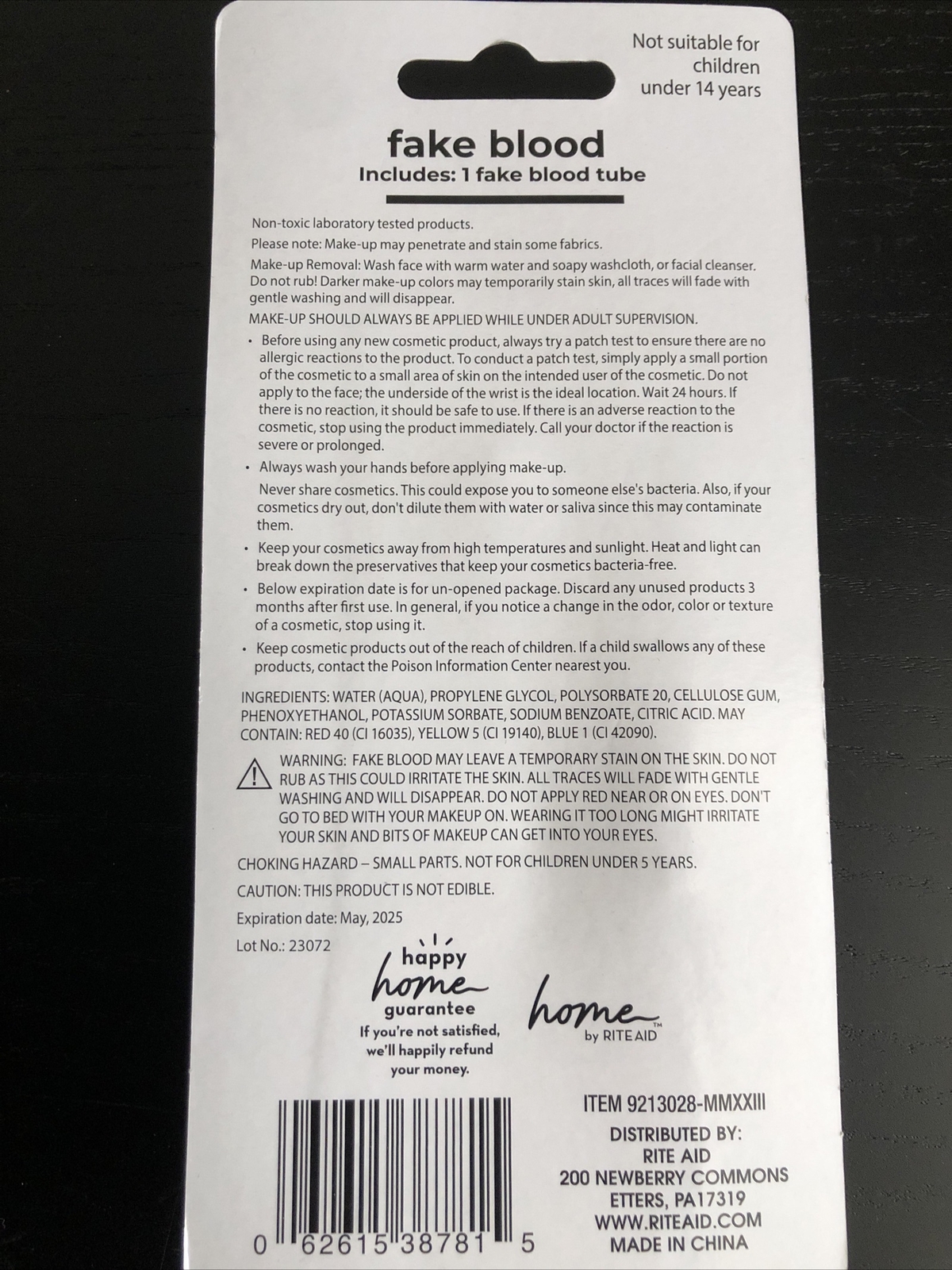 Tube of Fake Blood - Halloween Cosmetics (NEW) (0.7oz, non-toxic)