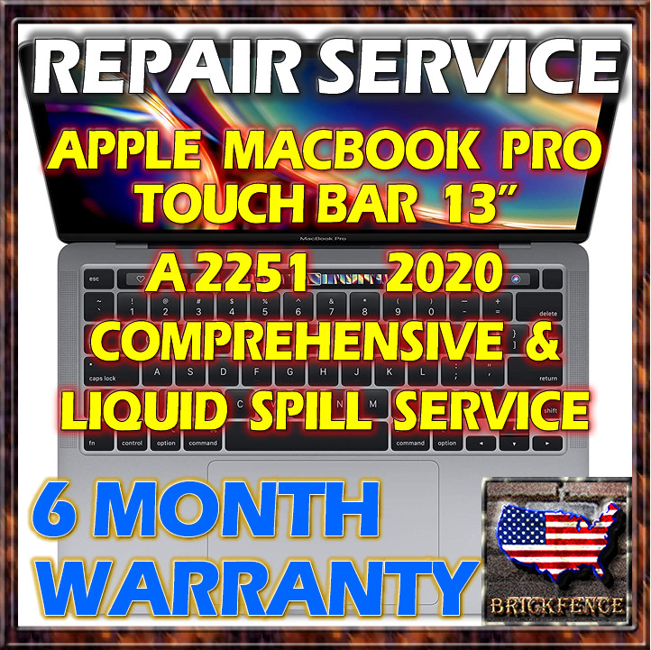 MACBOOK PRO 13" RETINA A2251 MWP72LL/A* 2020 LAPTOP LOGIC BOARD REPAIR