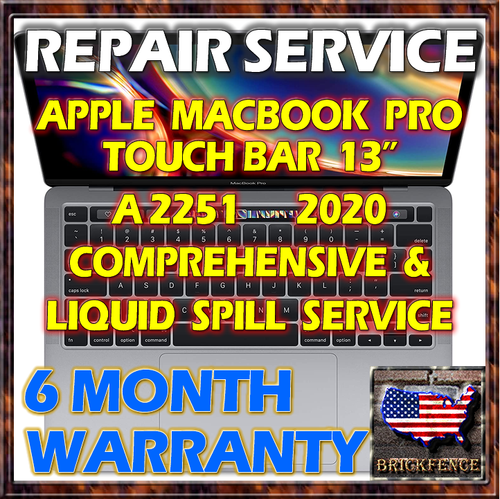 MACBOOK PRO 13" RETINA A2251 MWP72LL/A* 2020 LAPTOP LOGIC BOARD REPAIR