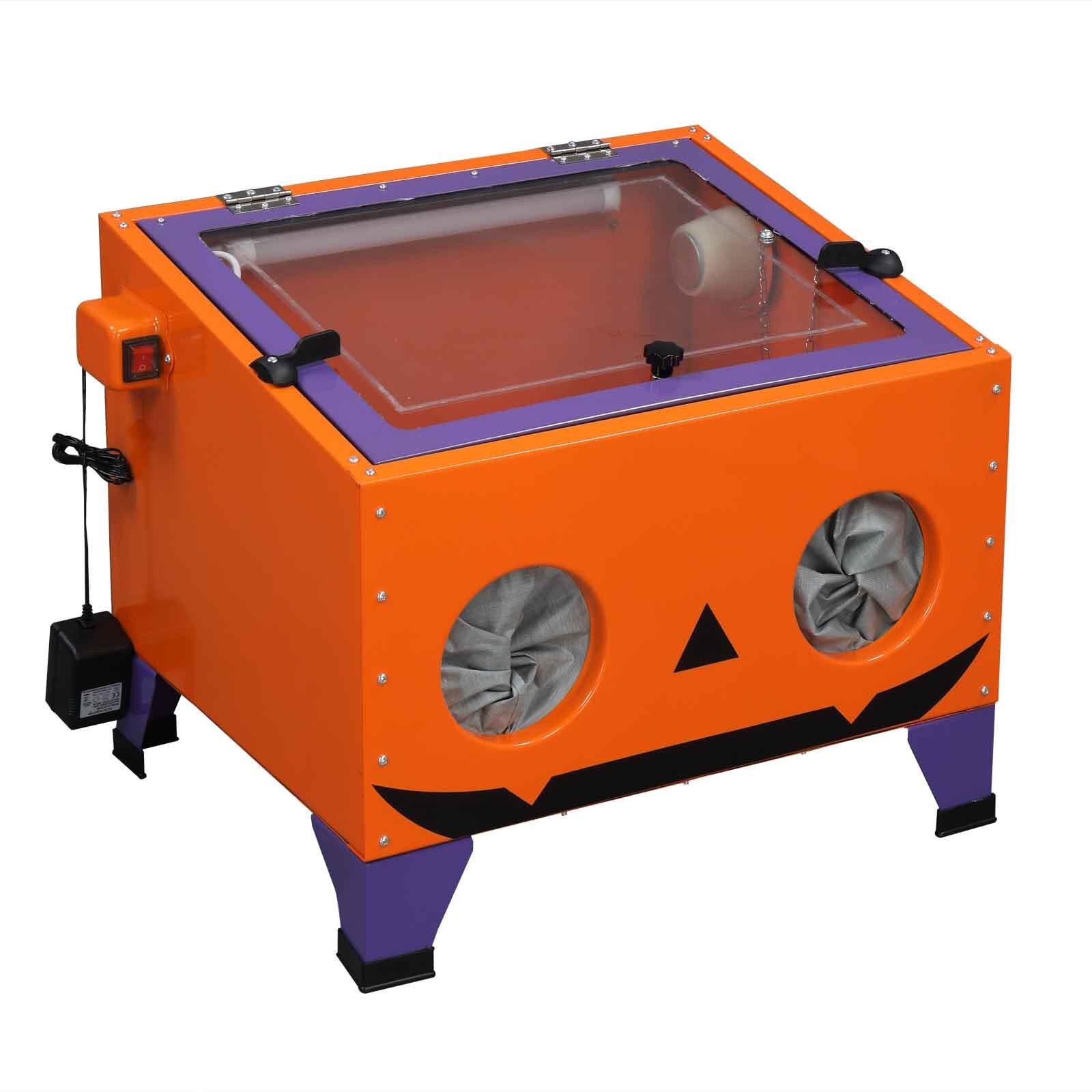 25 Gallon Bench Top Air Sandblasting Cabinet Sandblaster Blast Large Orange
