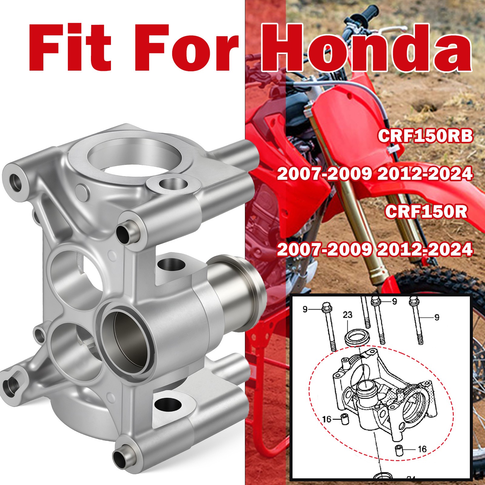 2007-2009 2012-2024 FOR HONDA CRF150R CYLINDER HEAD CAM HOLDER 12240-KSE-670 NEW