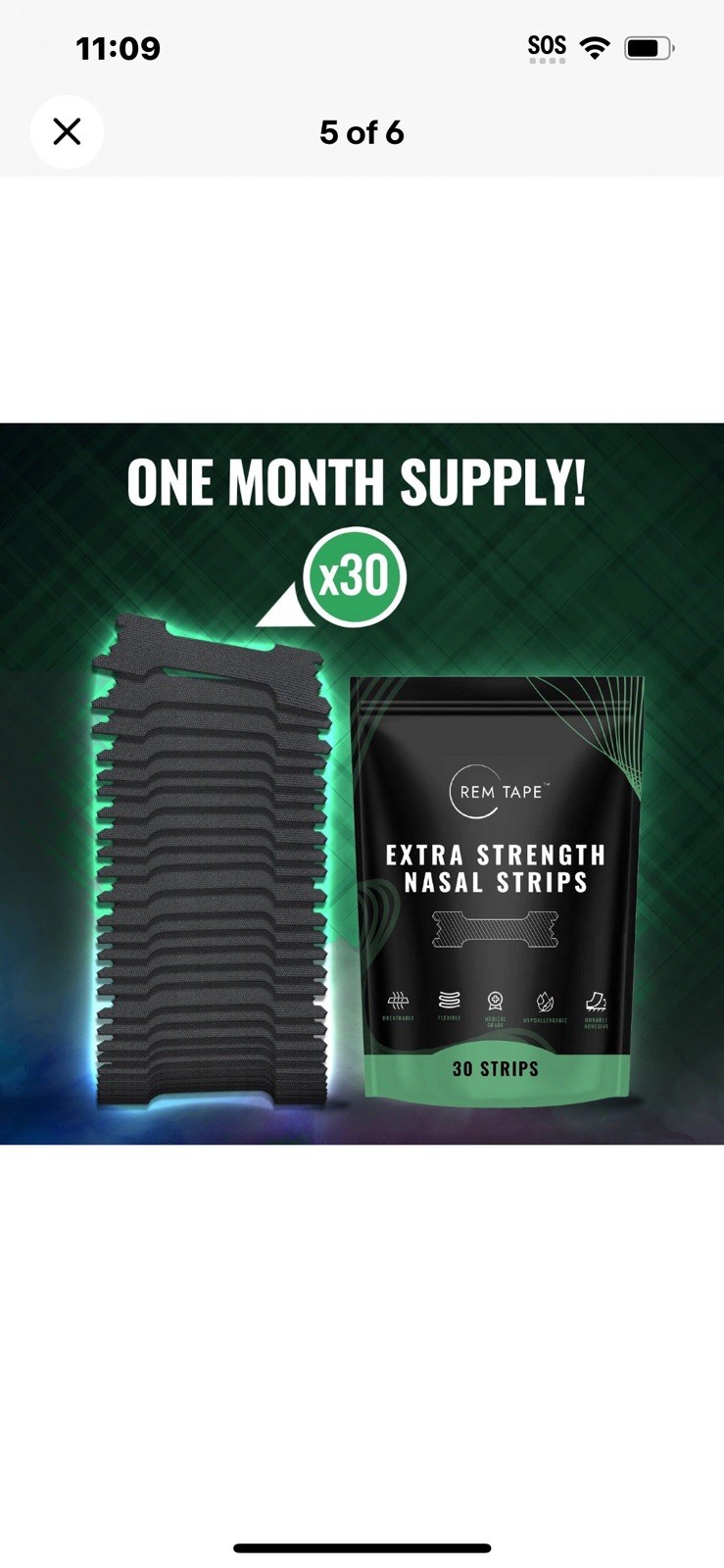 REM Tape™ Extra Strength Nasal Strips (30 Pack). Congestion and Snoring Relief