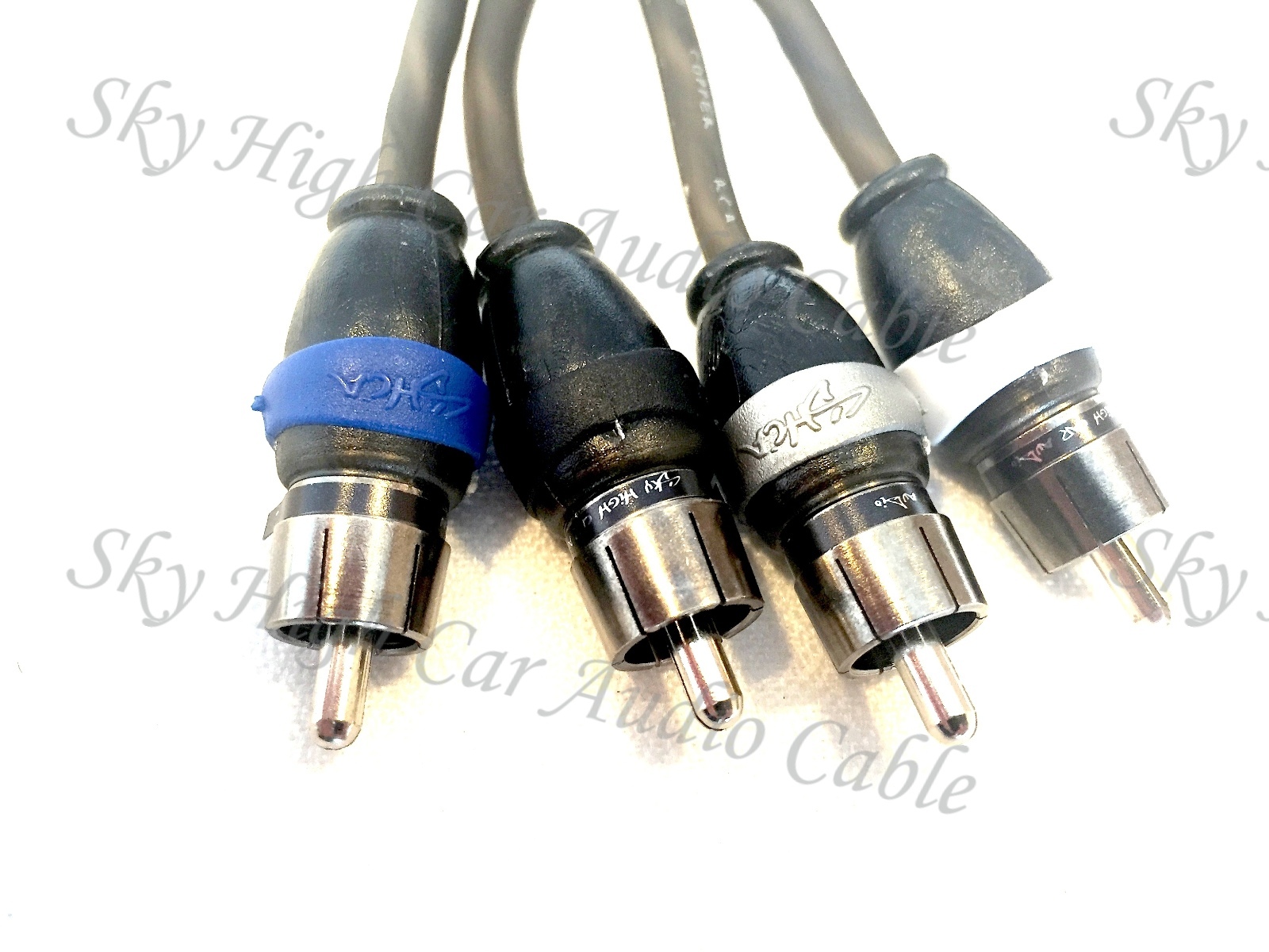 Sky High Car Audio 4 Channel Twisted 12 ft RCA Cables Coated 12' OFC Four