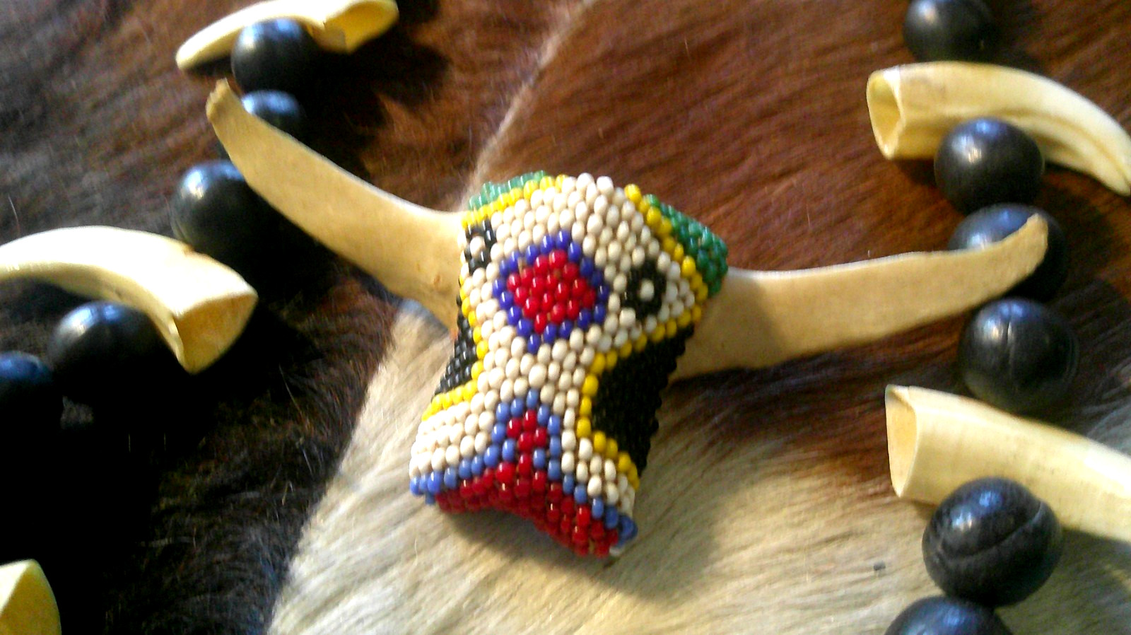 PAPUA NEW GUINEA Lot Two Necklaces SKULL Boar Tusks