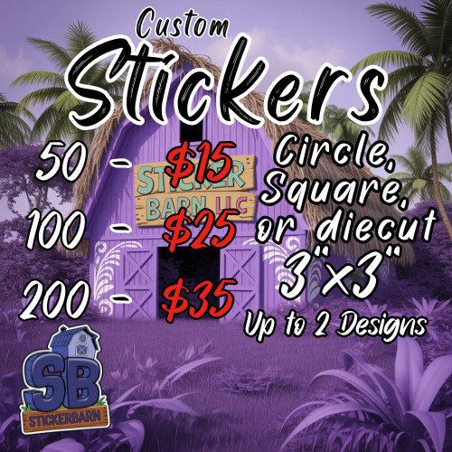 Custom Stickers | Pack of 50 , 100, 200 | FREE SHIPPING