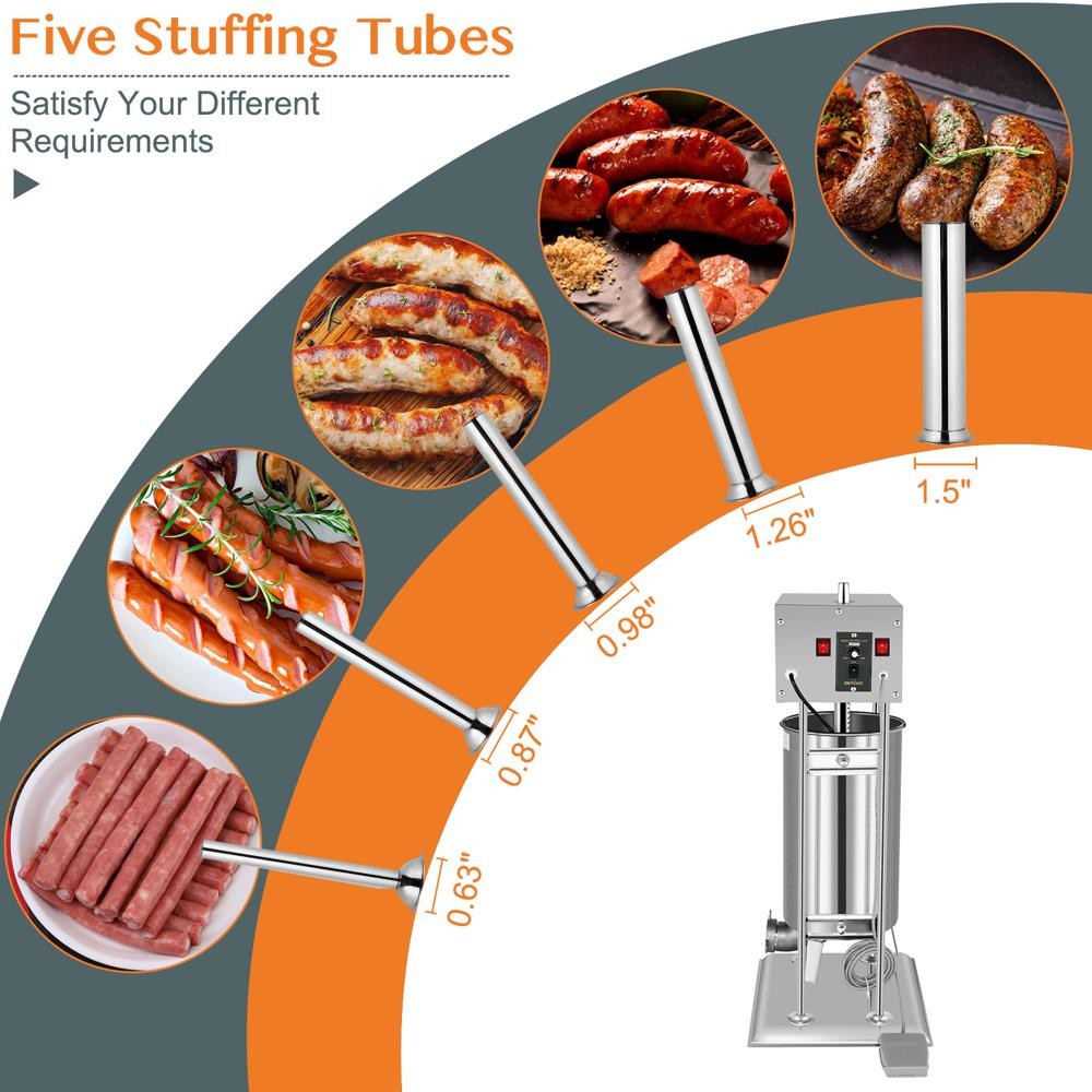 Commercial Electric Sausage Stuffer 15L Stainless Steel Meat Food Maker Machine