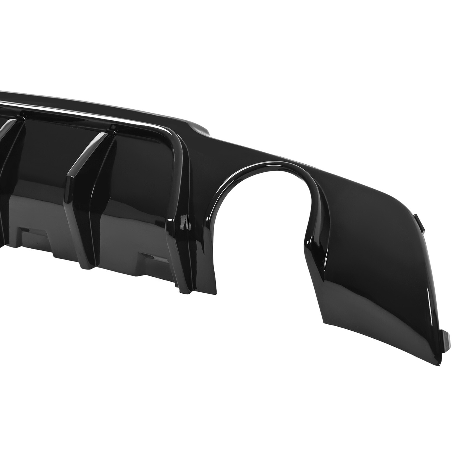 Rear Bumper Diffuser Valance Shark Fins Gloss Black Fits CHRYSLER 300 2015-2023