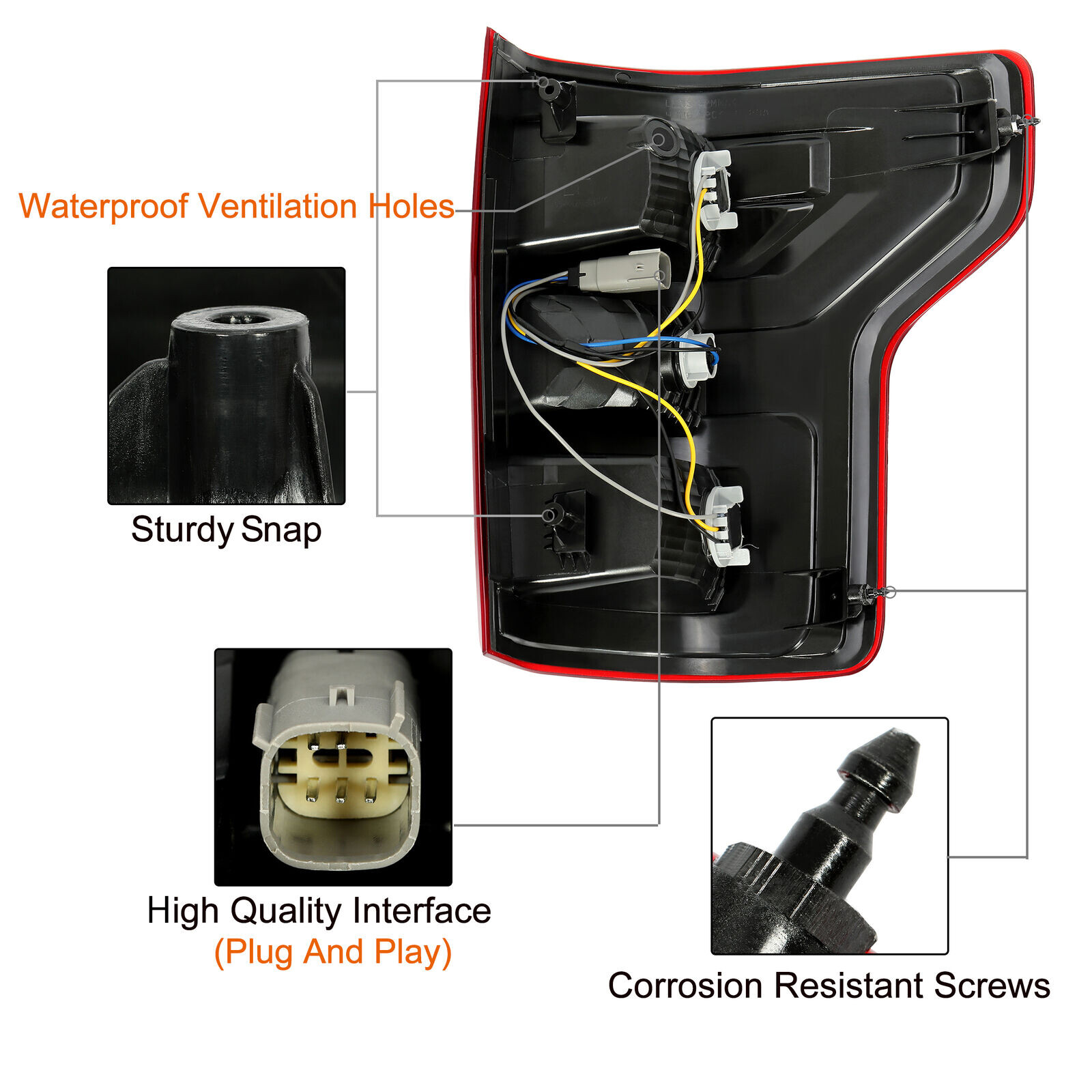 Fit For Ford F150 F-150 Pickup 2018 2019 2020 Brake Tail Lights Lamps Left+Right