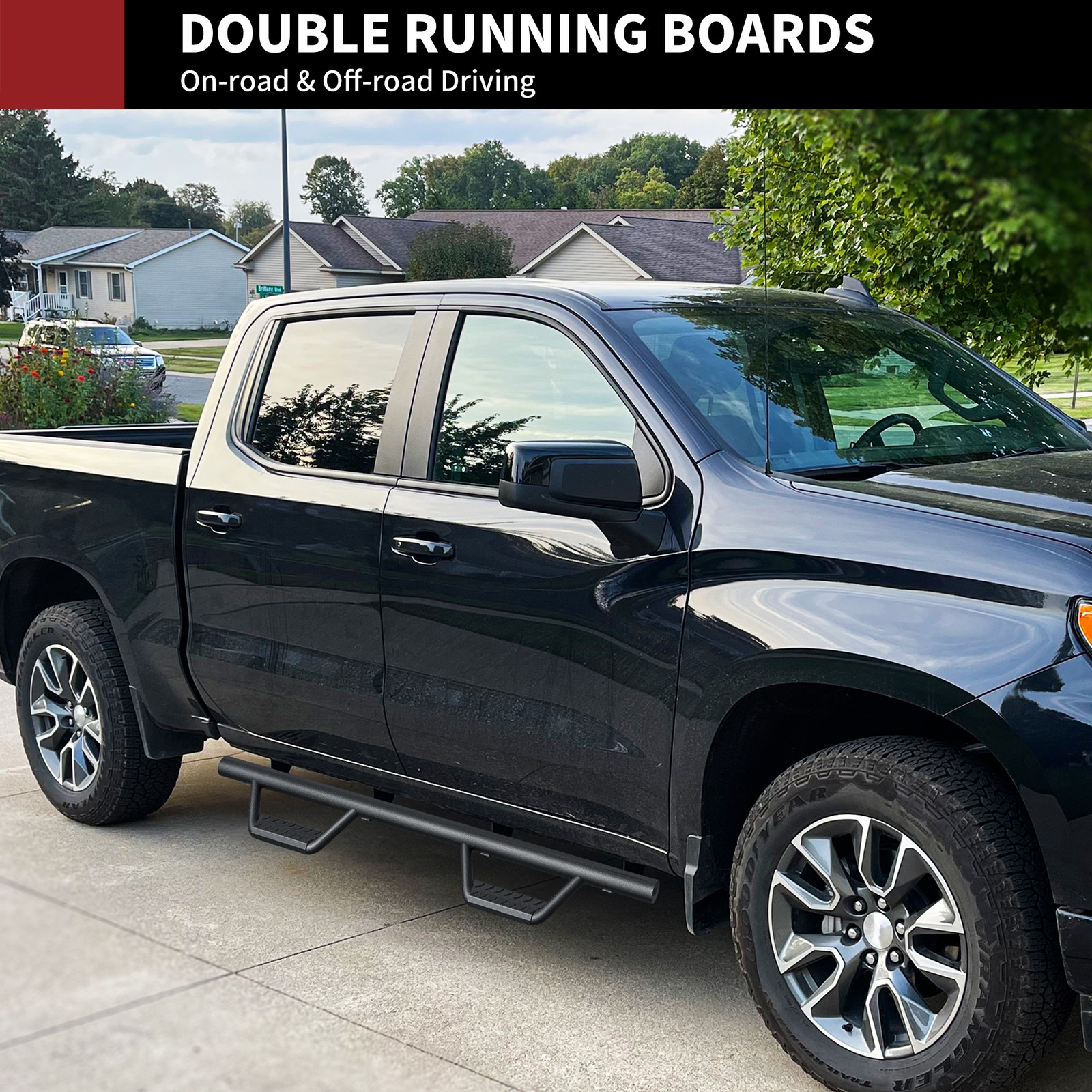 Drop Running Boards for 07-18 Silverado/Sierra 1500 2500HD Crew Cab Nerf Bars