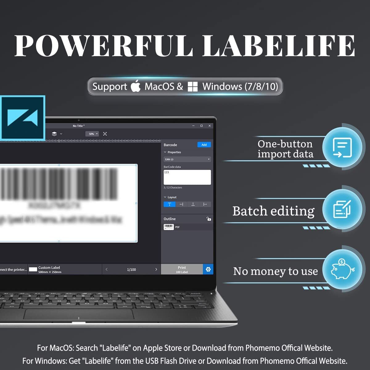 4x6 Bluetooth Thermal Shipping Label Printer for Small Business Package Mail Lot