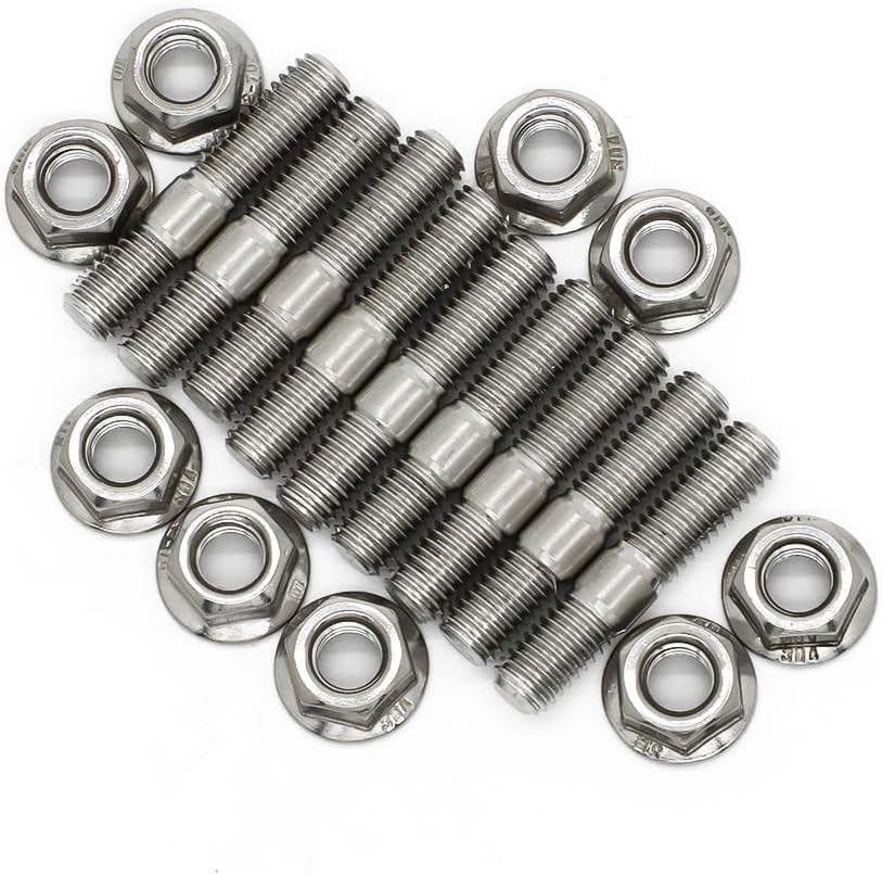 Exhaust Manifold Stud Kit 9 Pcs 304 Stainless Steel Exhaust Manifold Bolts for H