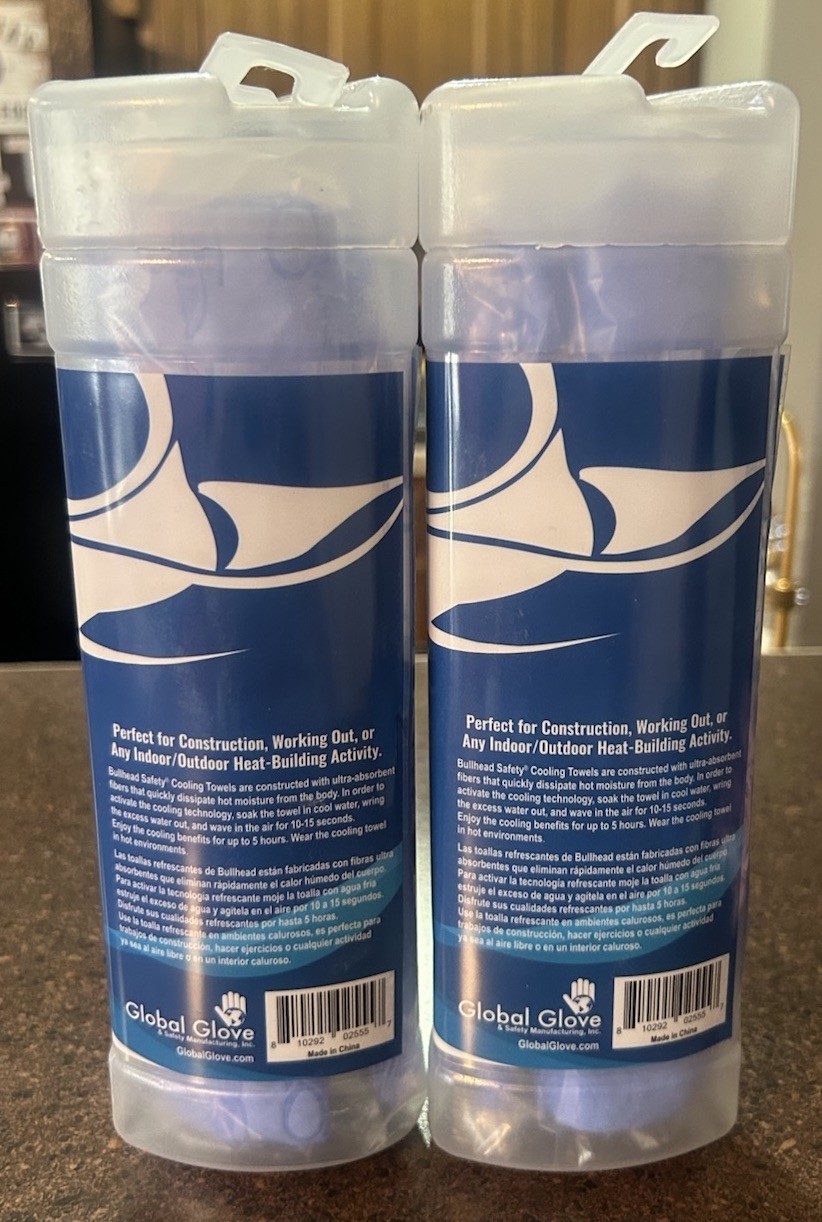 Bullhead Safety Cooling Towel - Lot Of 2 - Wet Activation! - Free Ship