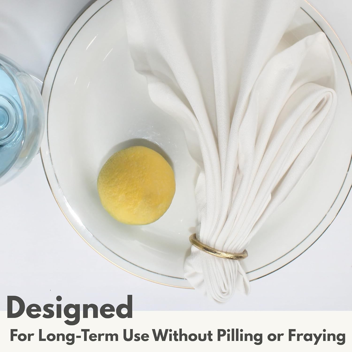 Dinner Napkin 24 Pack - 20 x 20 cotton-Spun Cloth Dining Napkins White