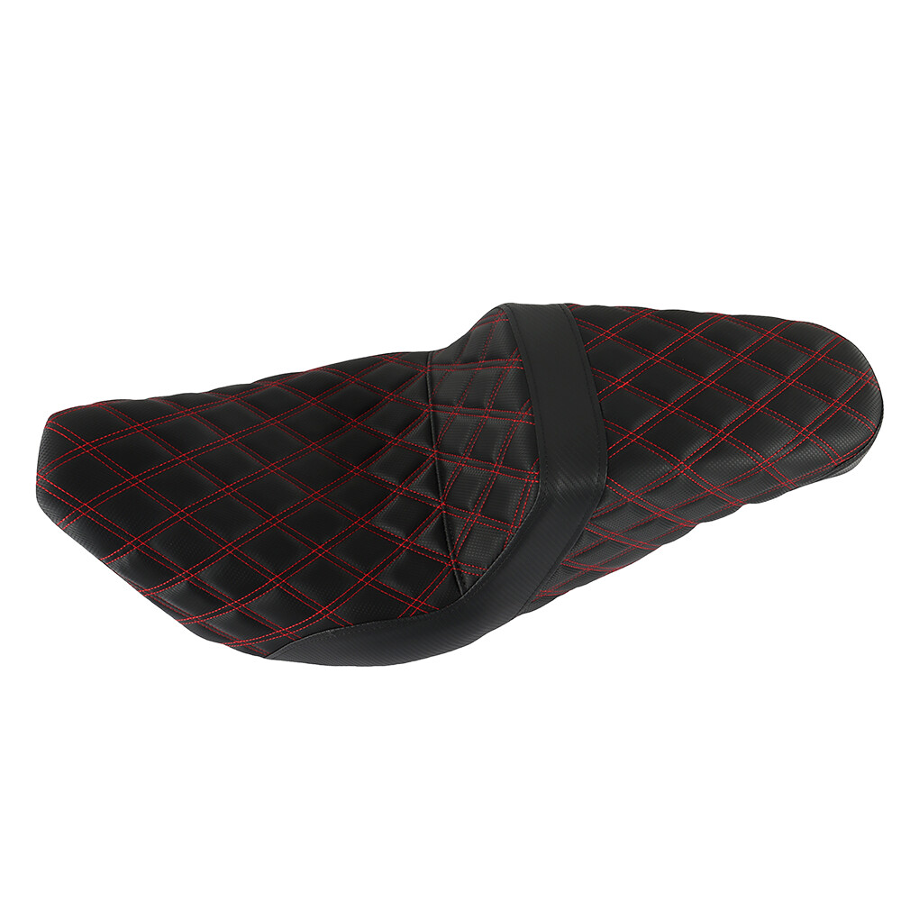 Red Lattice Stitch Step-Up Seat For Touring Road King Electra Street Glide 08+
