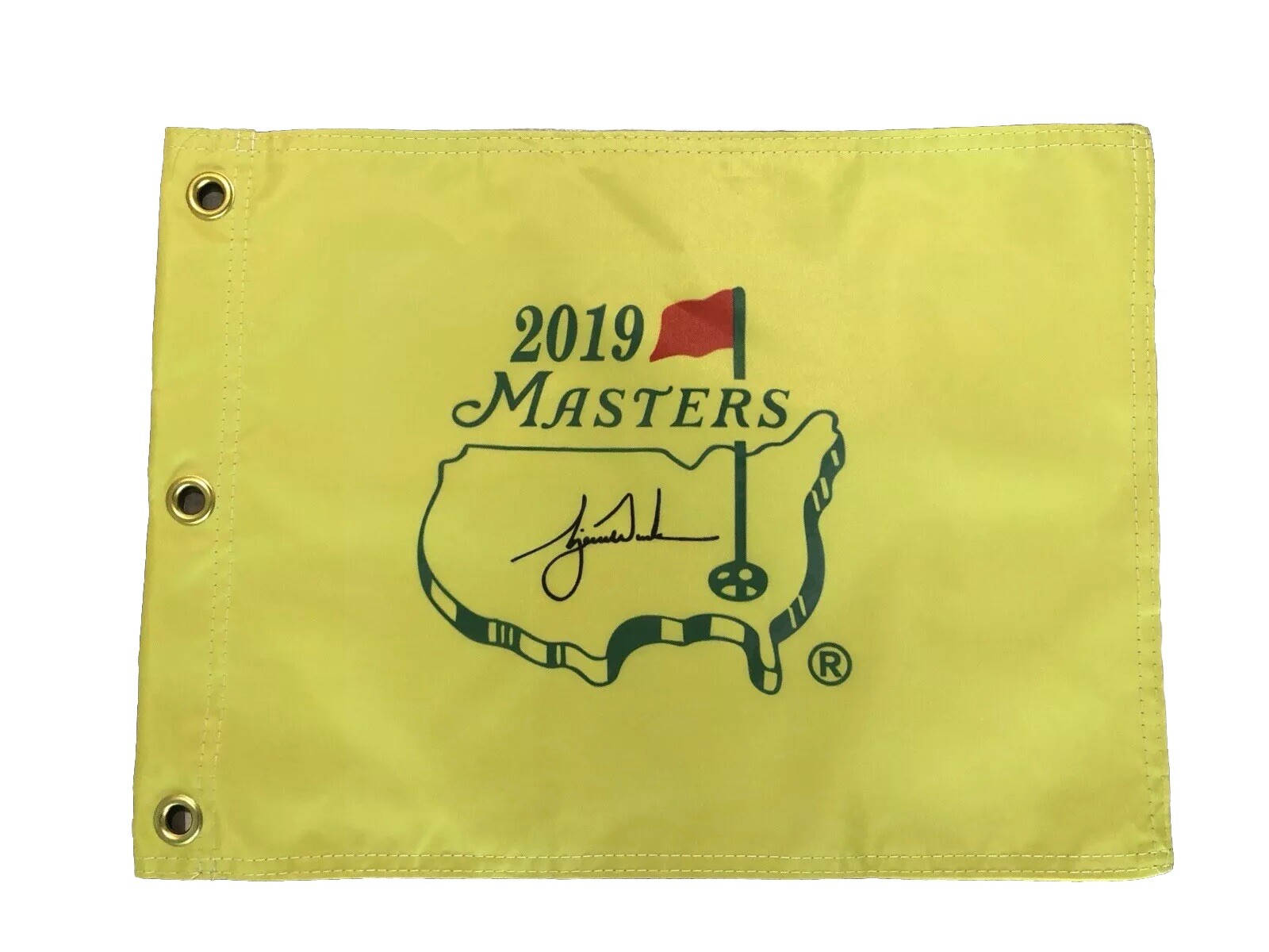 2019 Masters  Souvenir Flag w/Tiger Woods PGA AUGUSTA NATIONAL 2025 Masters
