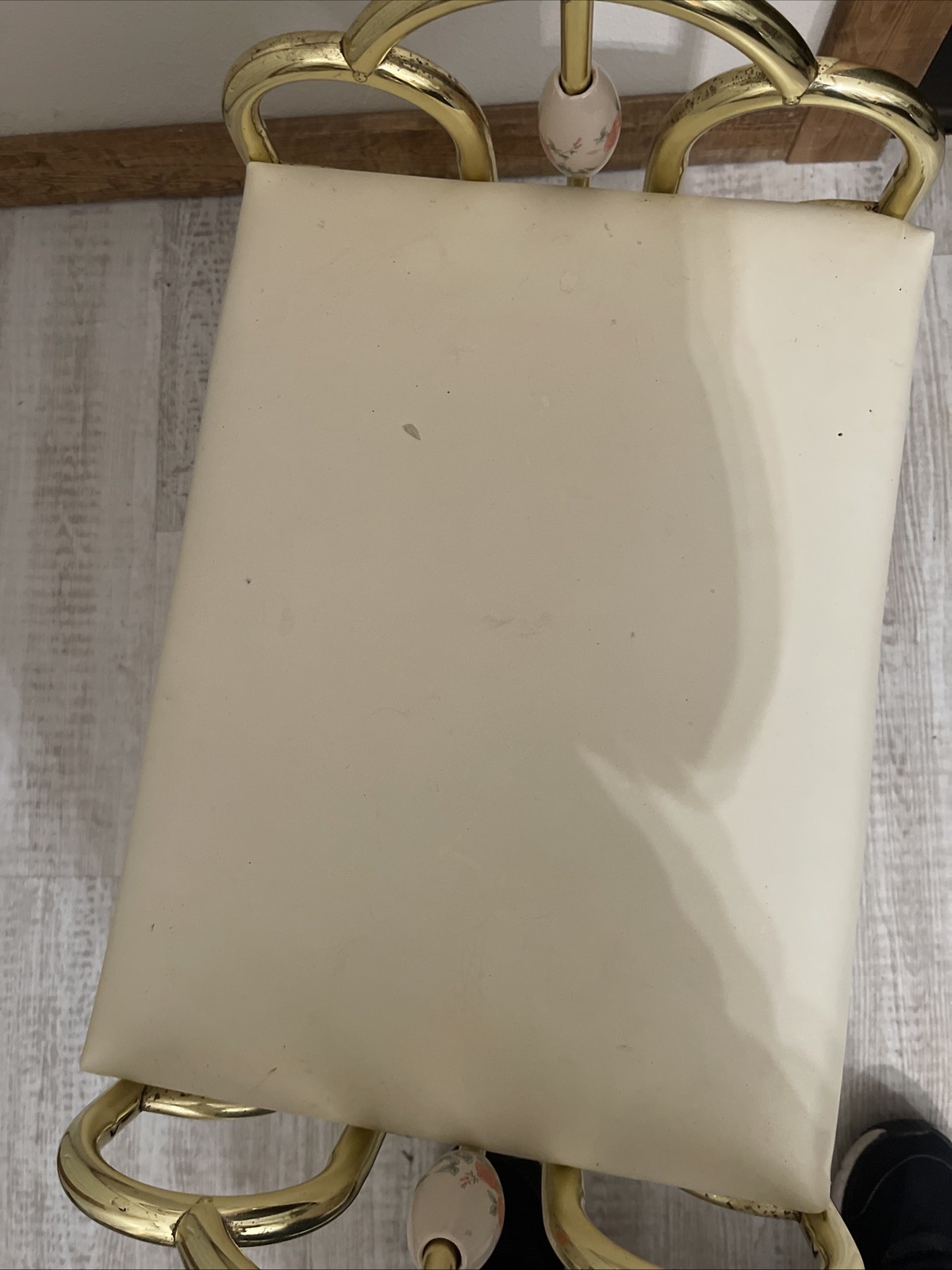 Vintage 1980s Rosalco Hollywood Regency Style Vanity Chair/Bench/Stool Commodore