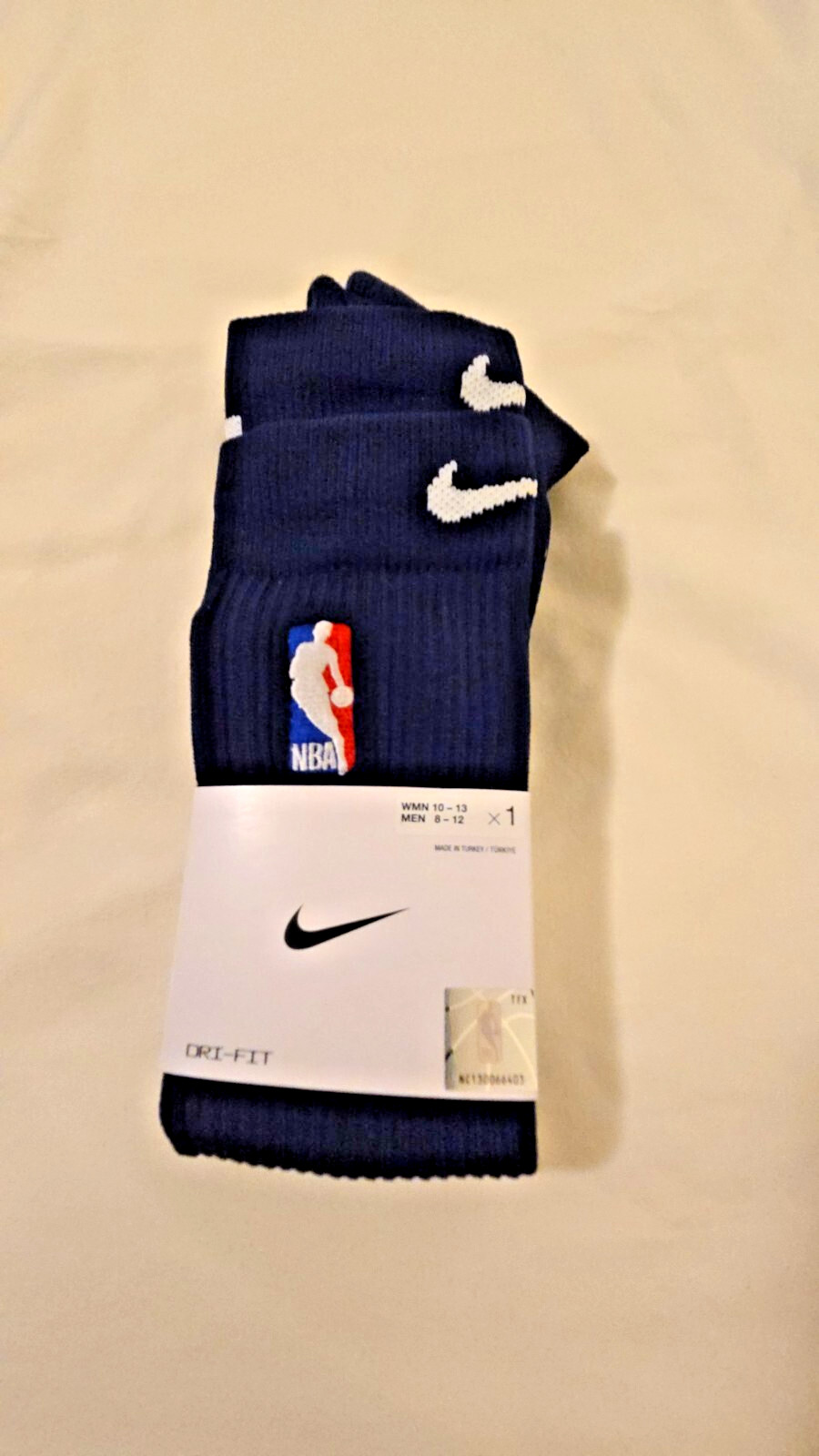 NBA Nike Authentic Navy Blue Large Knee High Socks LG 8-12 NEW