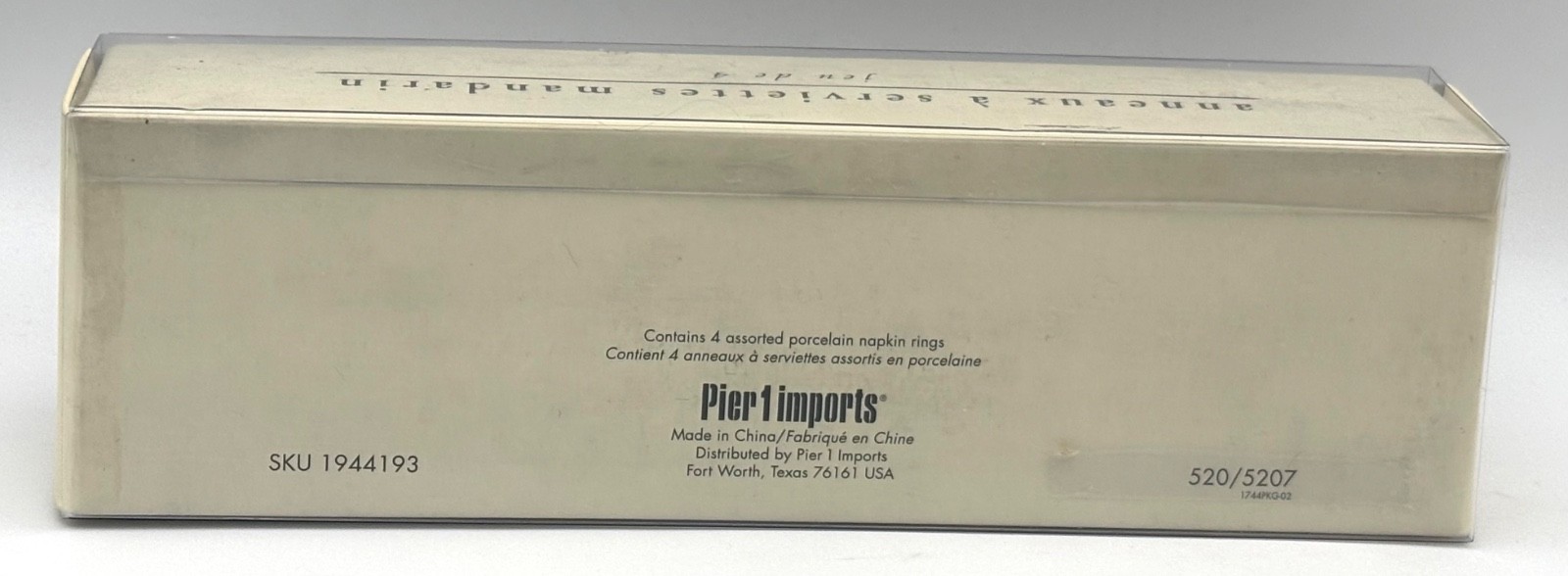 Pier One Imports Mandarin Napkin Rings Set of 4 Blue & White Floral Porcelain