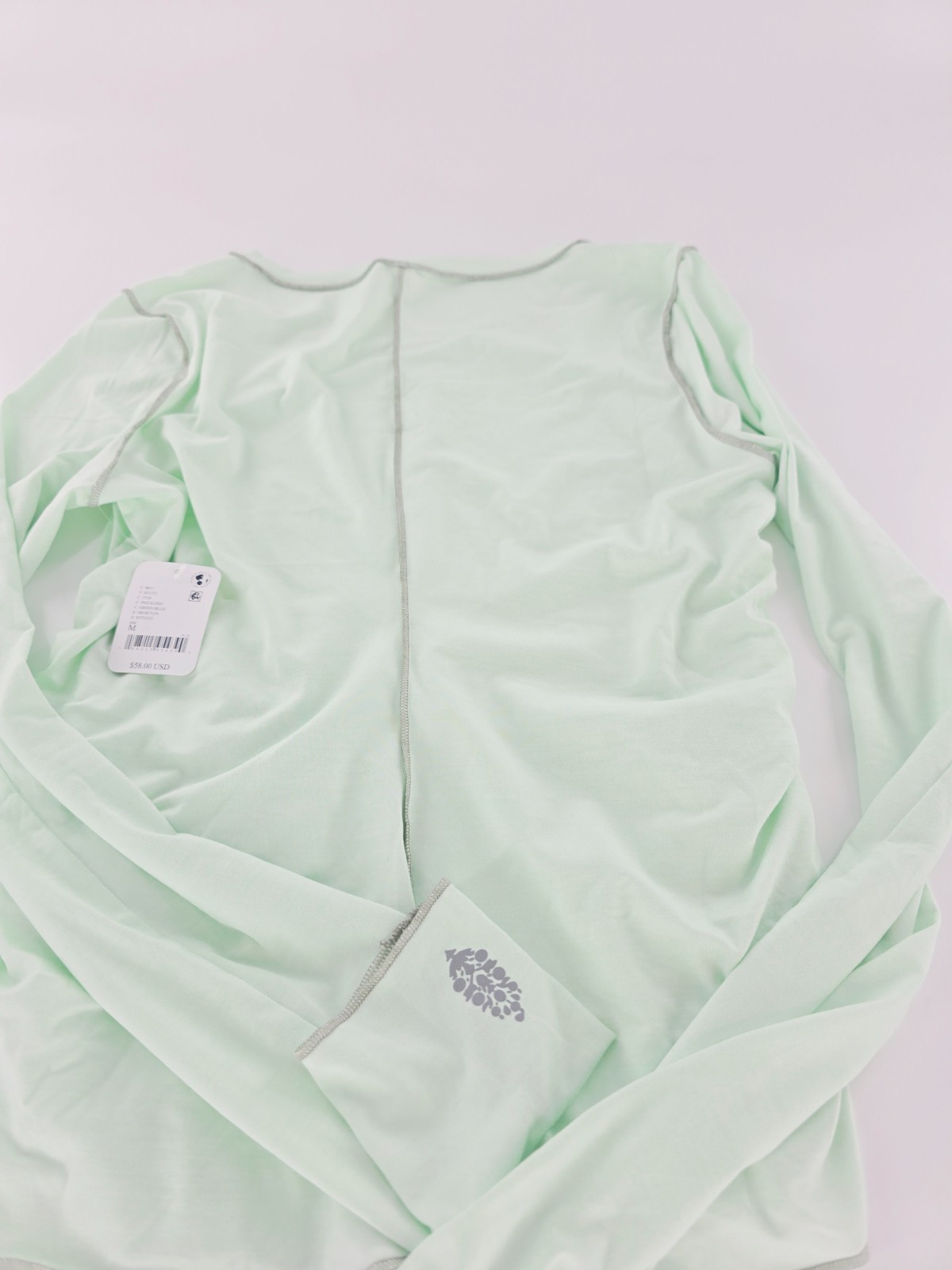 Free People FP Movement Right On Run Long Sleeve Shirt Green Blue Size Medium M