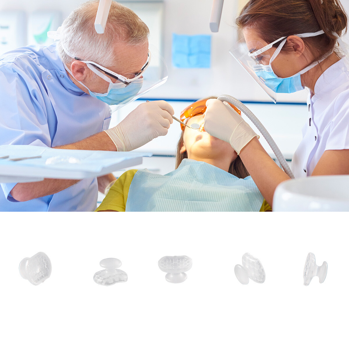 AZDENT Dental Orthodontic Lingual Buttons Bondable Round /Rectangular Base