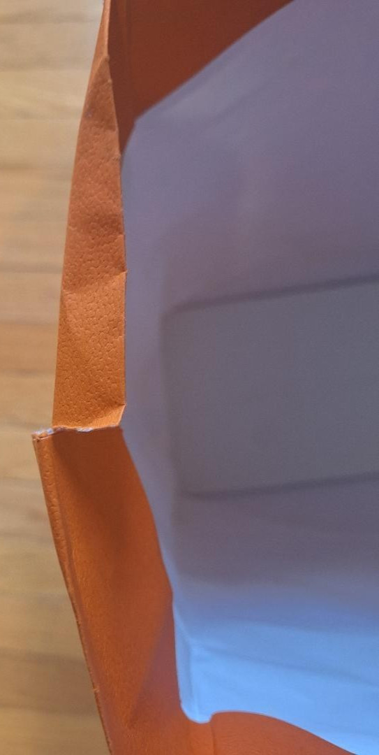 Authentic HERMES Large Orange Box 18"W x 15"L x 4" H, Shopping Bag & 70" Ribbon