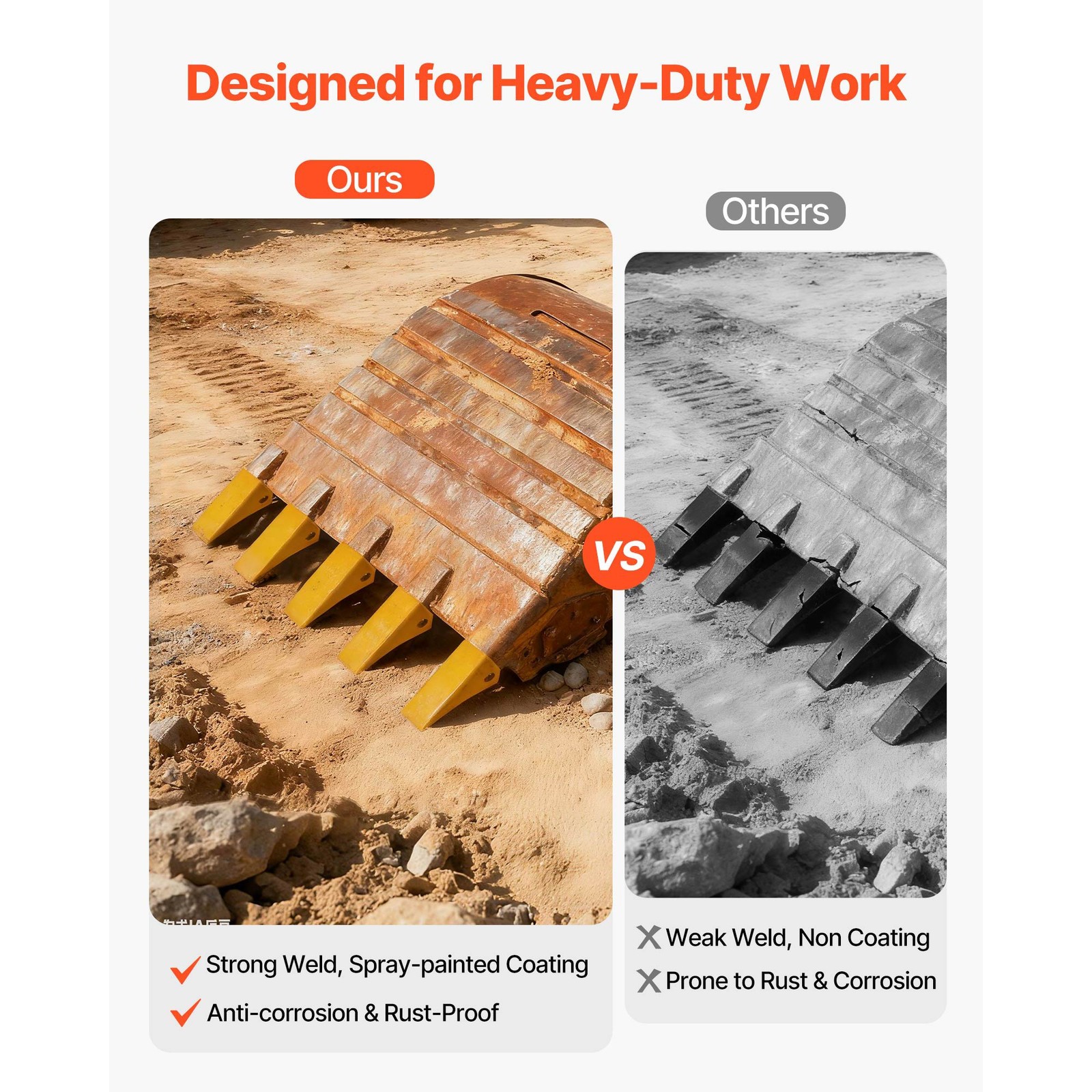 Uimoso 10 Pack 230SP Bucket Teeth with Pins 23 230 Series Excavator Bucket Teeth