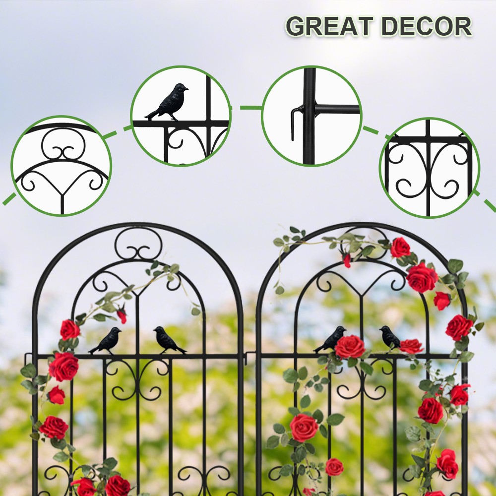 2PCS Rustproof Metal Garden Trellis 86.61" Tall for Rose/Outdoor Climbing Plants