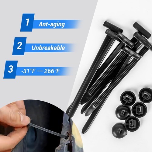 100PCS Nylon Universal Cable Tie Buckle Self-Locking Nylon Zip Ties Holder NEW