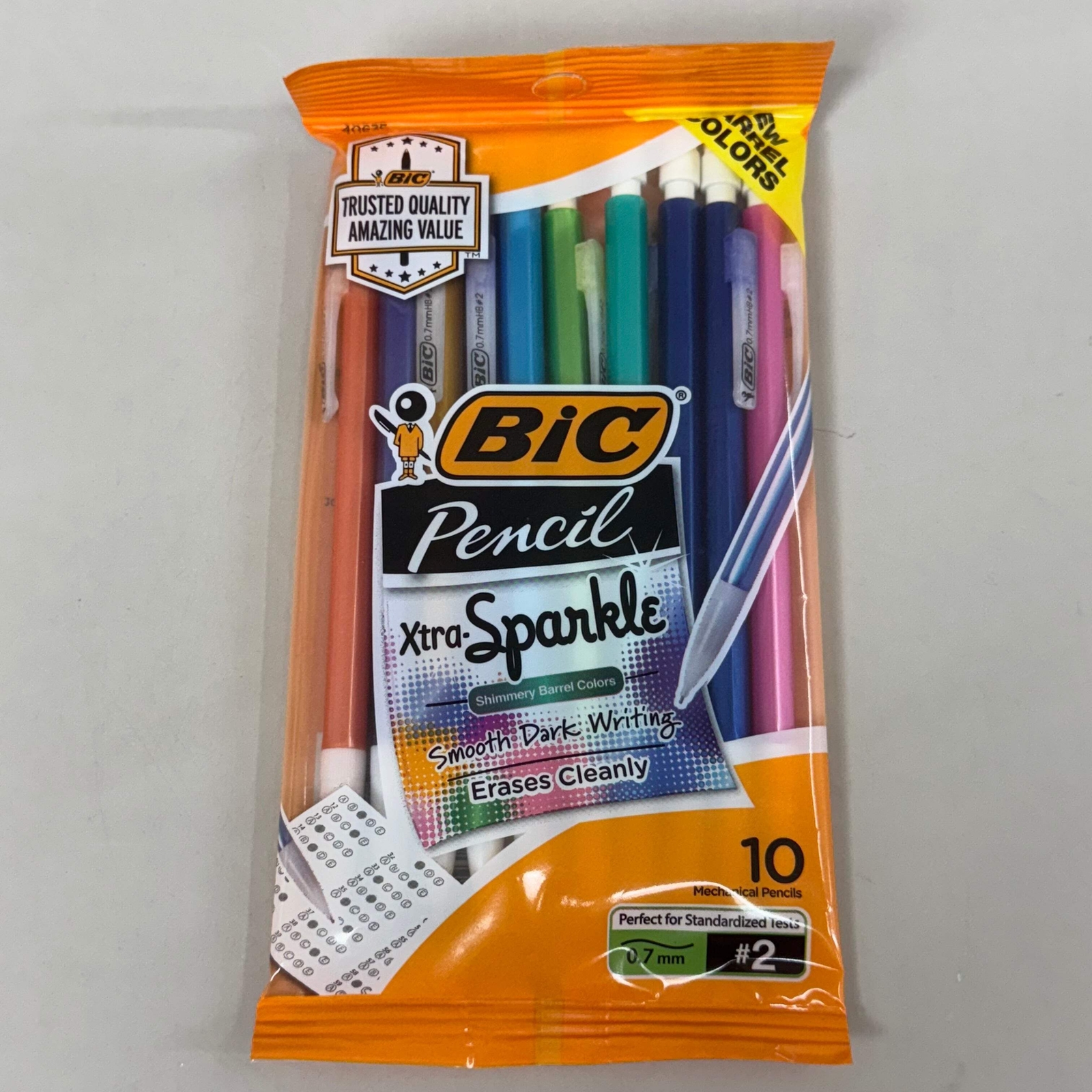 BIC (3 PACK 30 PENCILS TOTAL) Xtra-Sparkle Mechanical Pencil 0.7mm #2 Multicolor