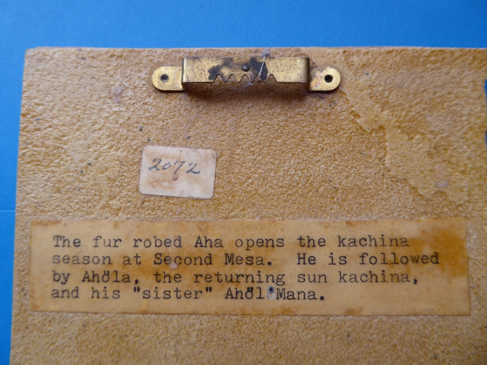 Kachinas Hand Painted on Stone Wall Plaque Aha Ahola Ahol Mana Hopi Mythology