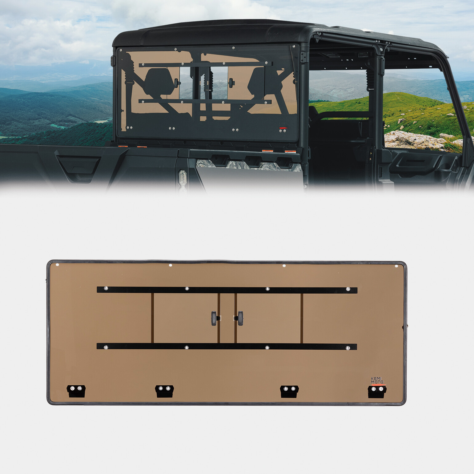 UTV Rear Windshield w/ Sliding Window for 2019-2024 CFMOTO UFORCE 1000/1000 XL