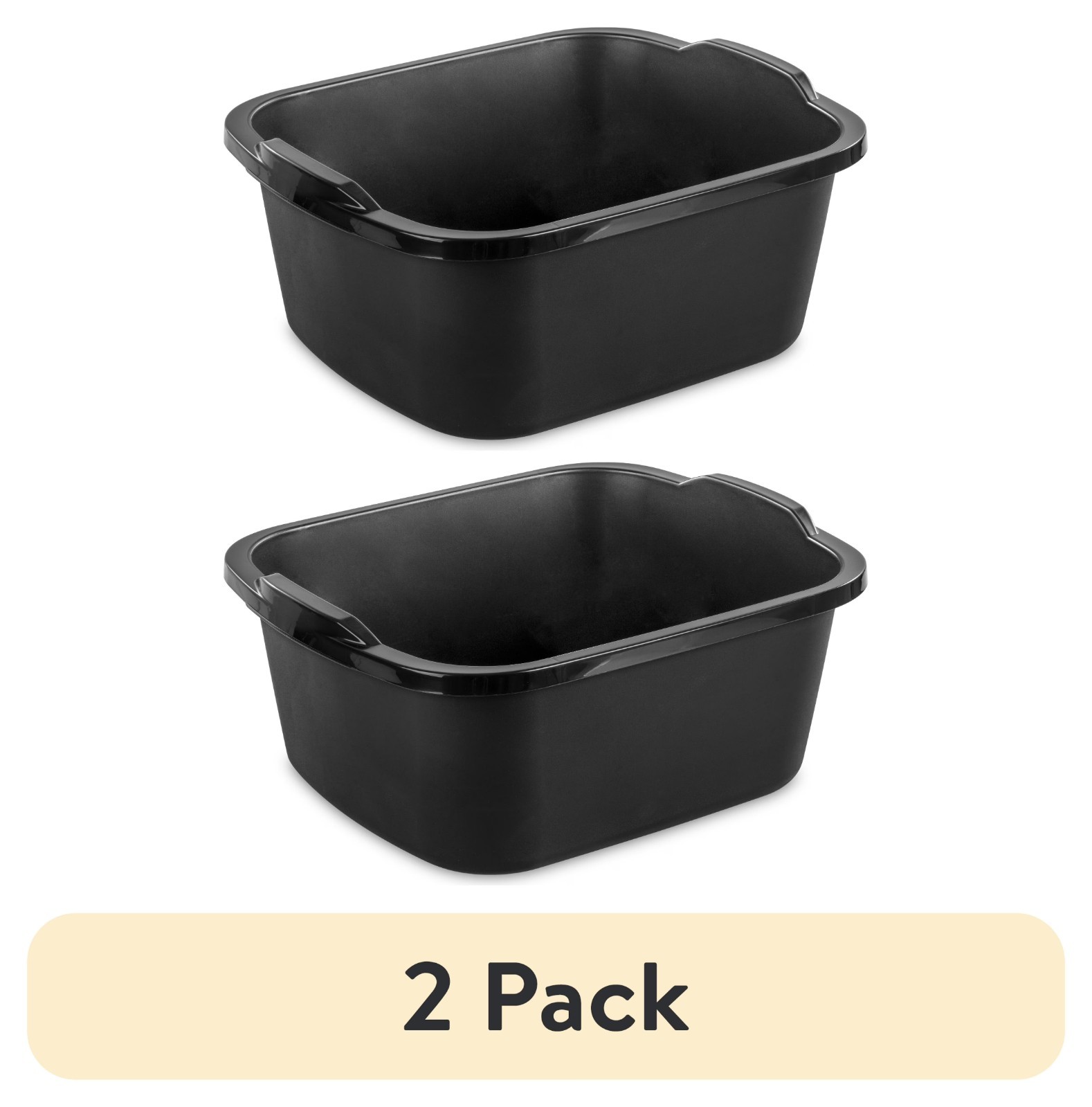 2 pack Sterilite 18 Qt. Dishpan, Multi-Purpose Plastic Wash Tub, Kitchen, Sink,